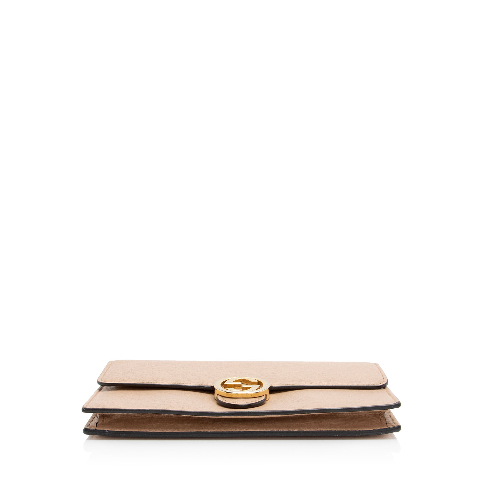 Gucci Grained Calfskin Interlocking G Chain Wallet