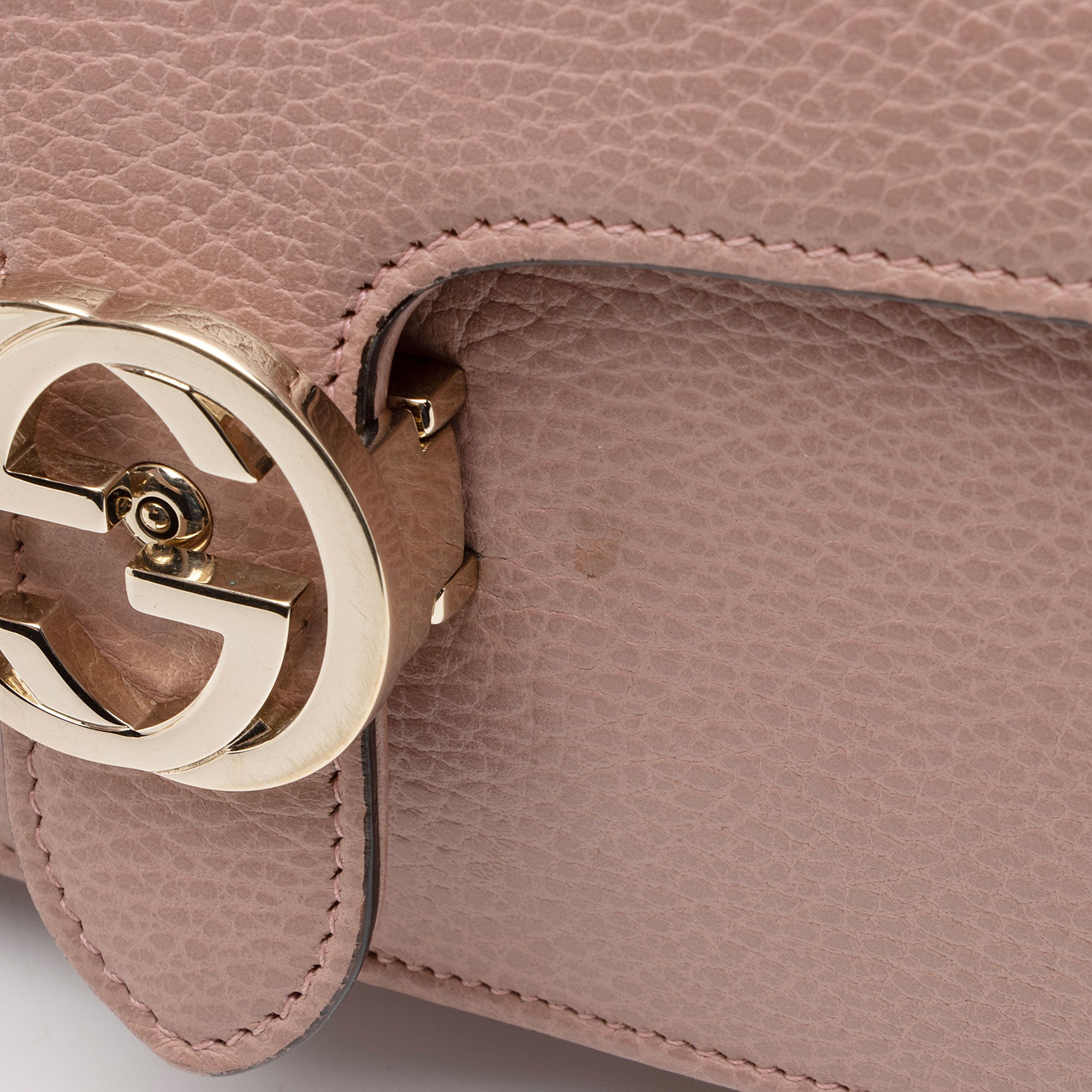 Gucci Grained Calfskin Interlocking G Medium Shoulder Bag