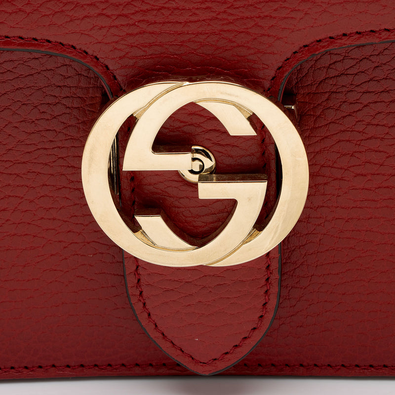 Gucci Leather Interlocking G Small Shoulder Bag (SHF-0utu9Q)