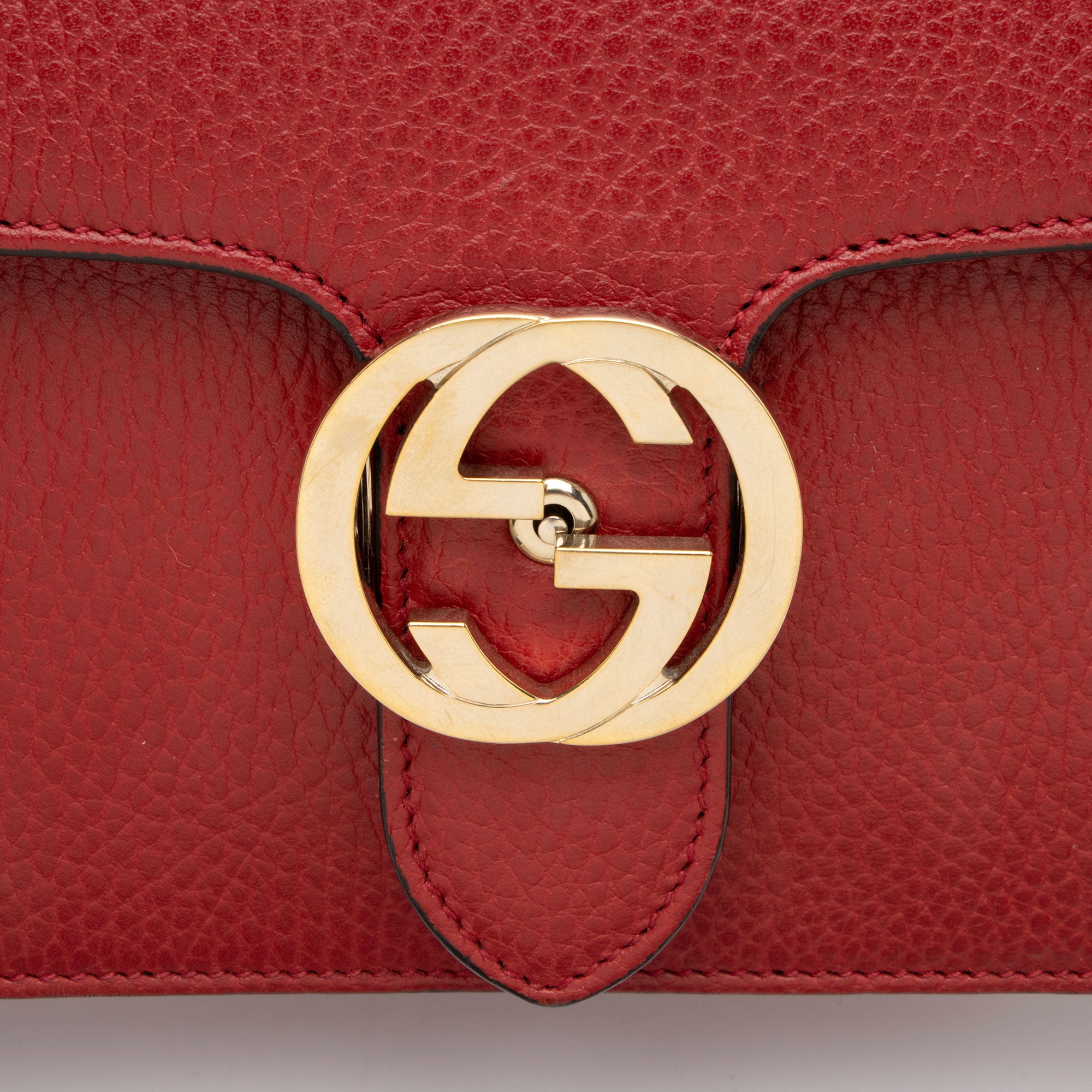 Gucci Grained Calfskin Interlocking G Small Shoulder Bag