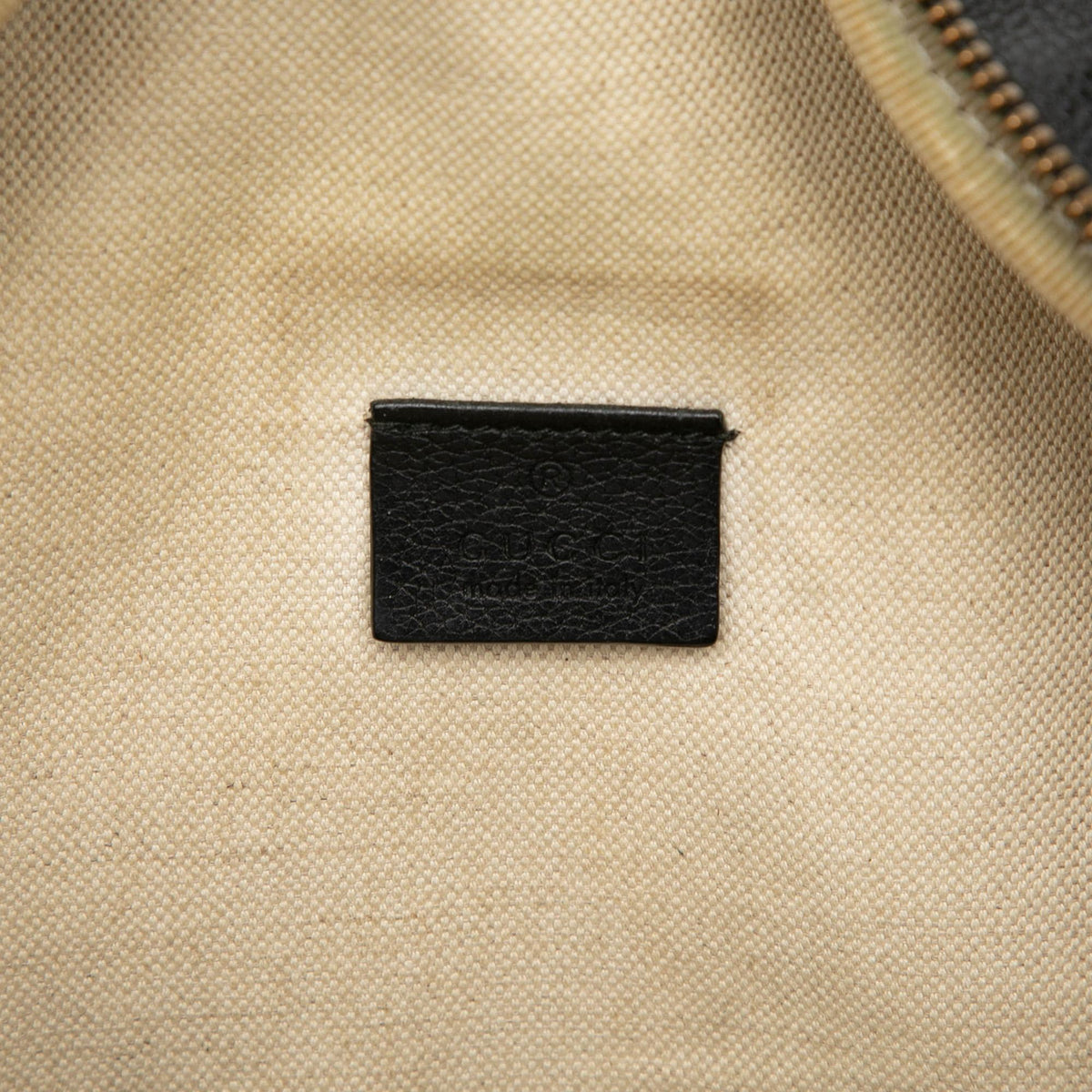 Gucci Grained Calfskin Web Logo Belt Bag