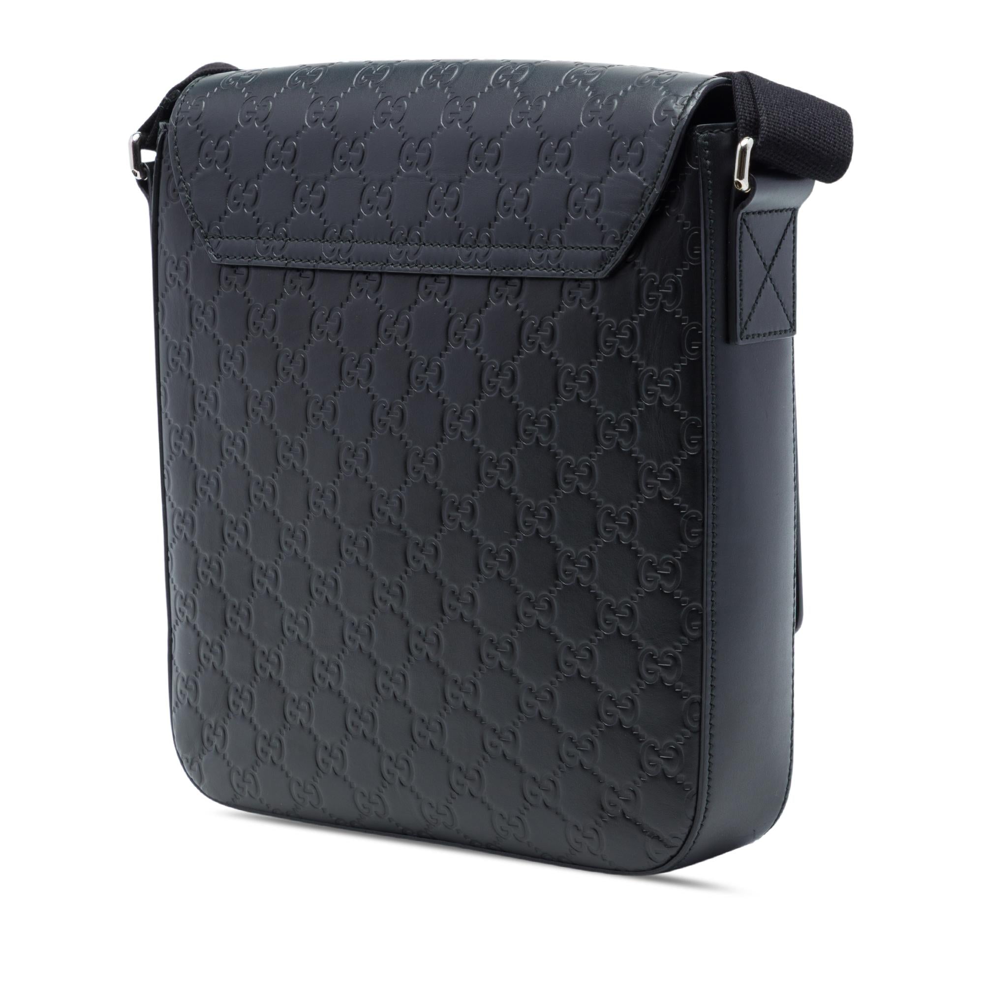 Gucci Guccissima Flap Messenger Bag