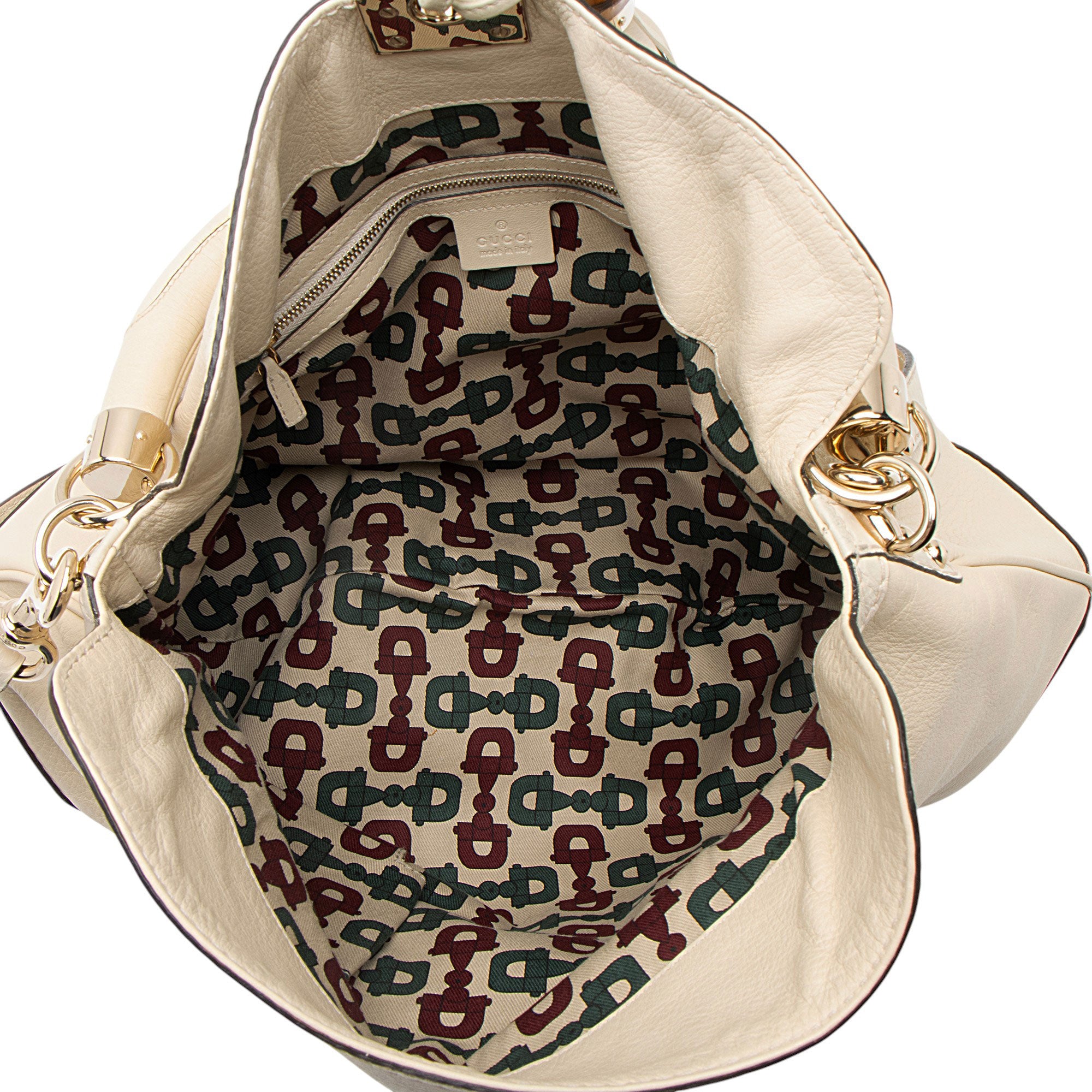 Gucci Guccissima Leather Bamboo Indy Large Satchel