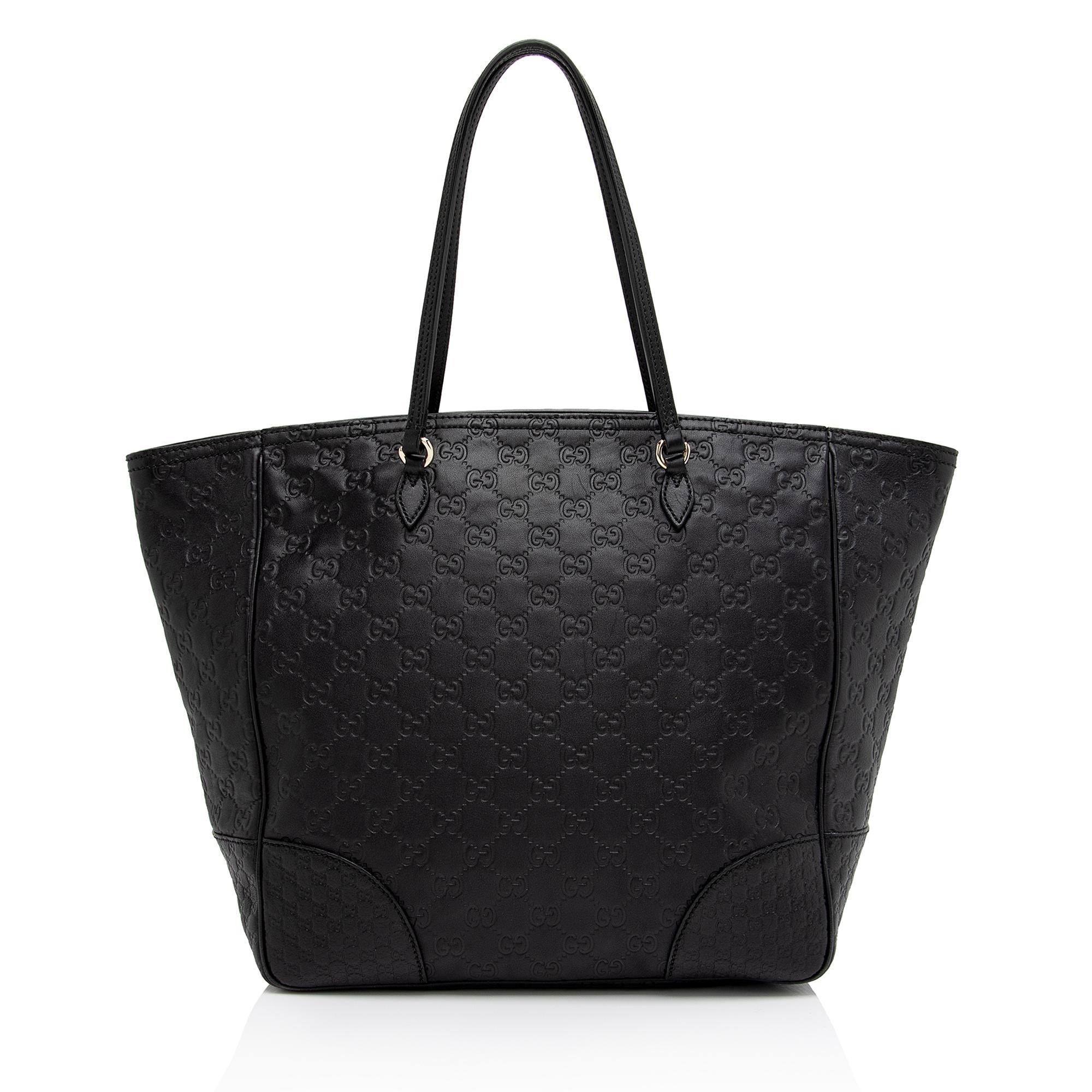 Gucci Guccissima Leather Bree Zip Medium Tote (SHF-Y3wwCh)
