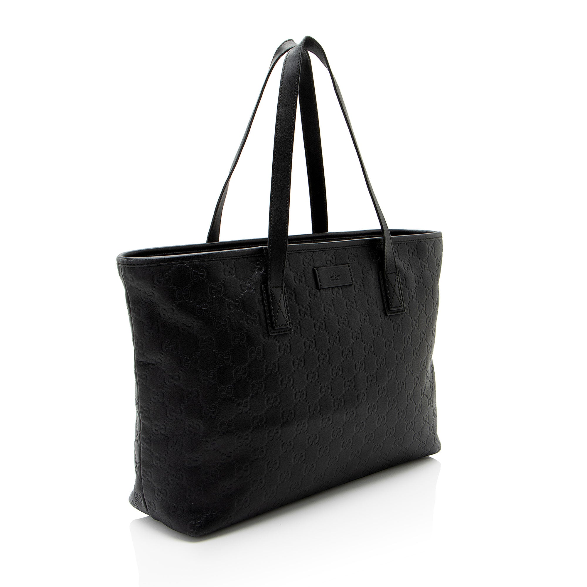 Gucci Guccissima Leather Classic Medium Zip Tote (SHF-CnrScb)