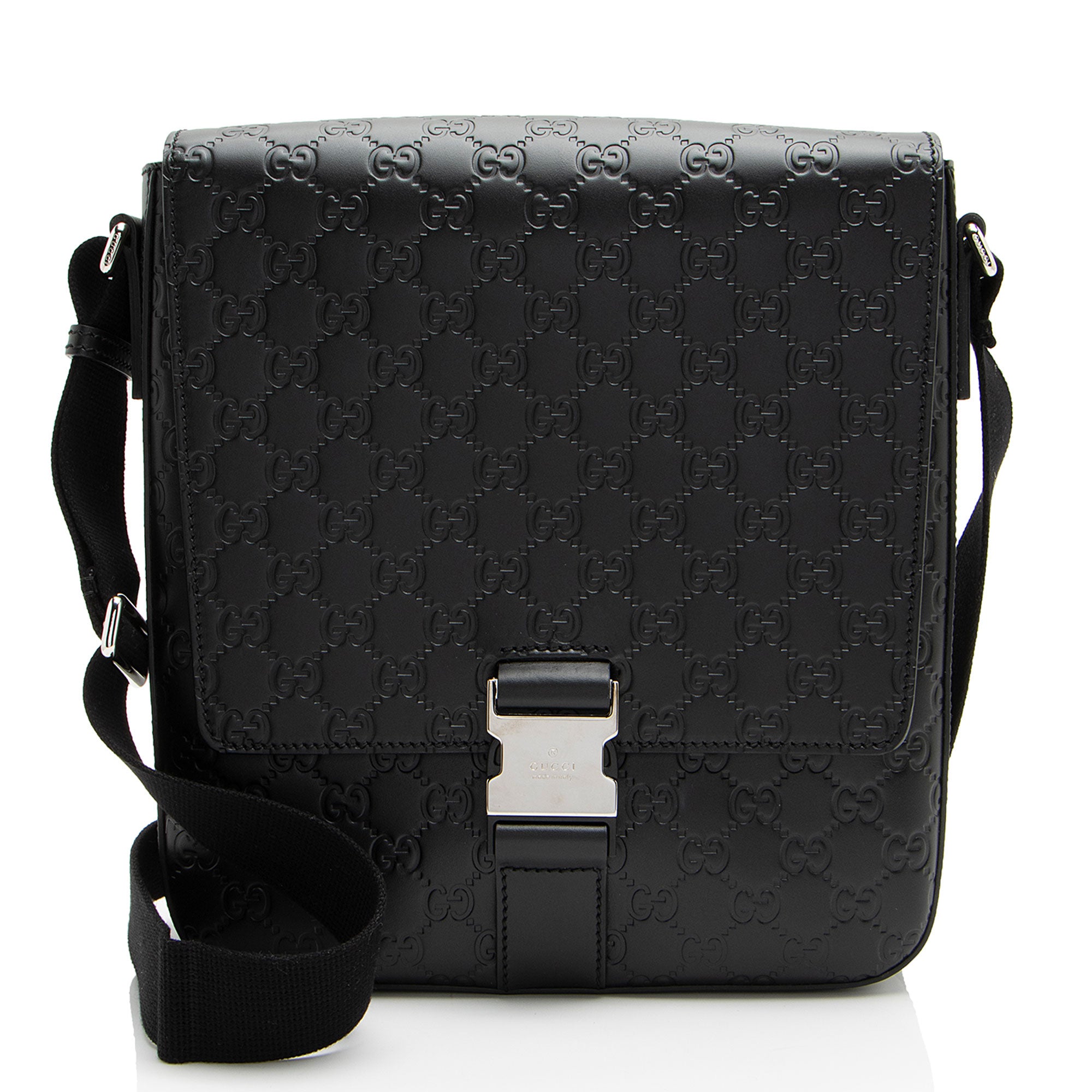 Gucci Guccissima Leather Buckle Messenger (SHF-hZFpSA)