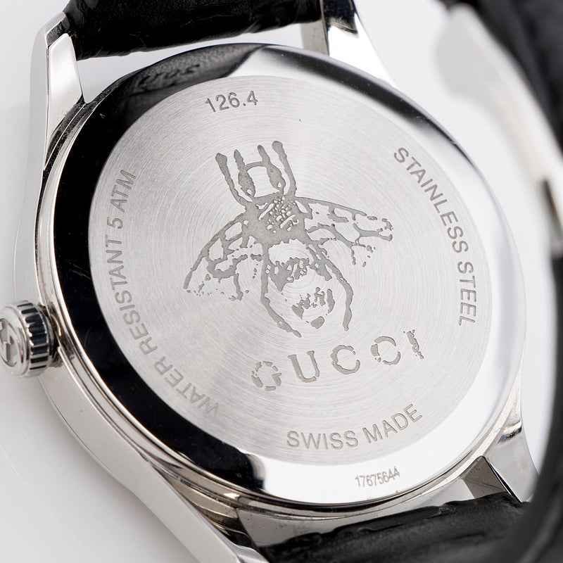 Gucci Guccissima Leather G-Timeless Bee Watch (SHF-O32jrz)