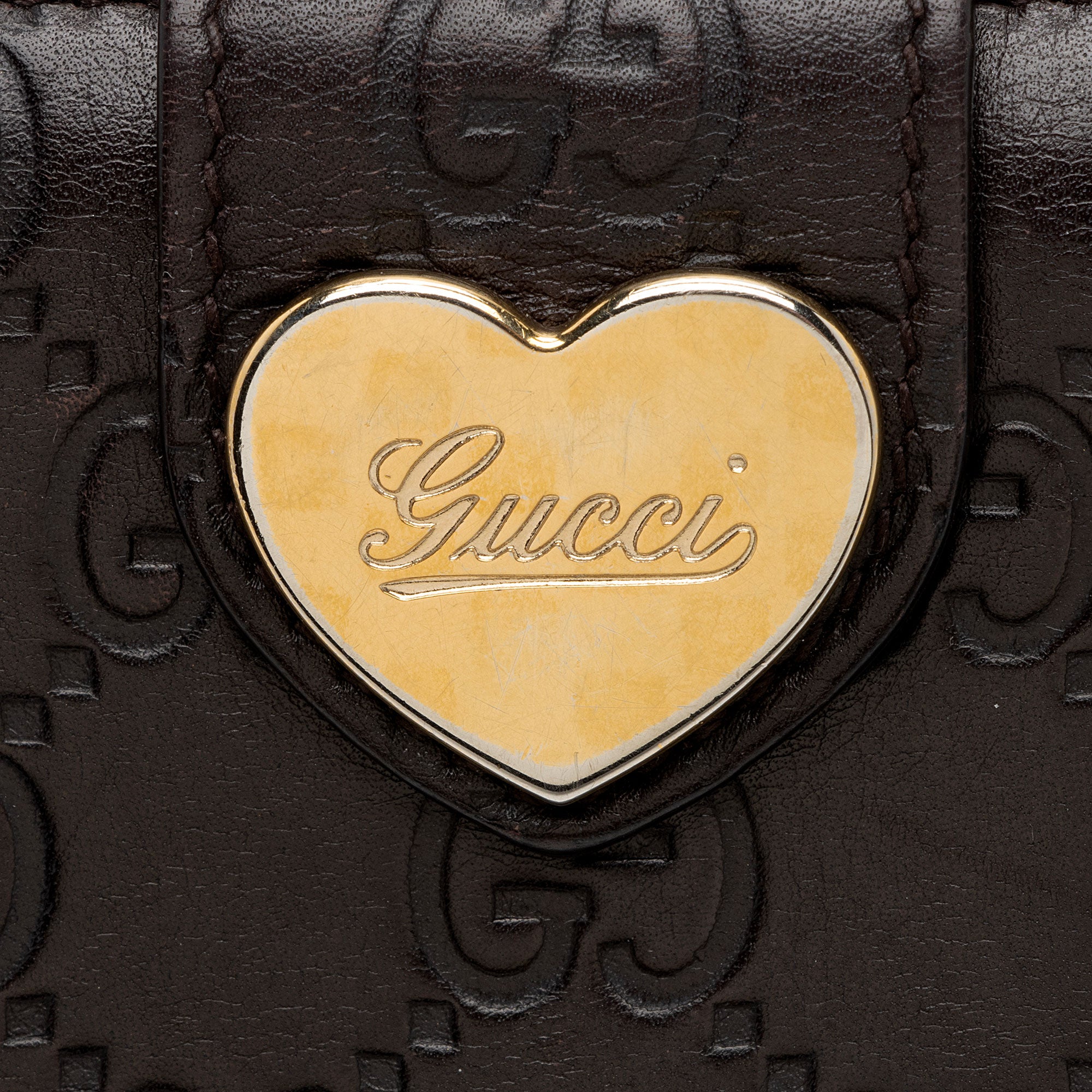 Gucci Guccissima Leather Heart Script Continental Wallet (SHF-RHYBgb)