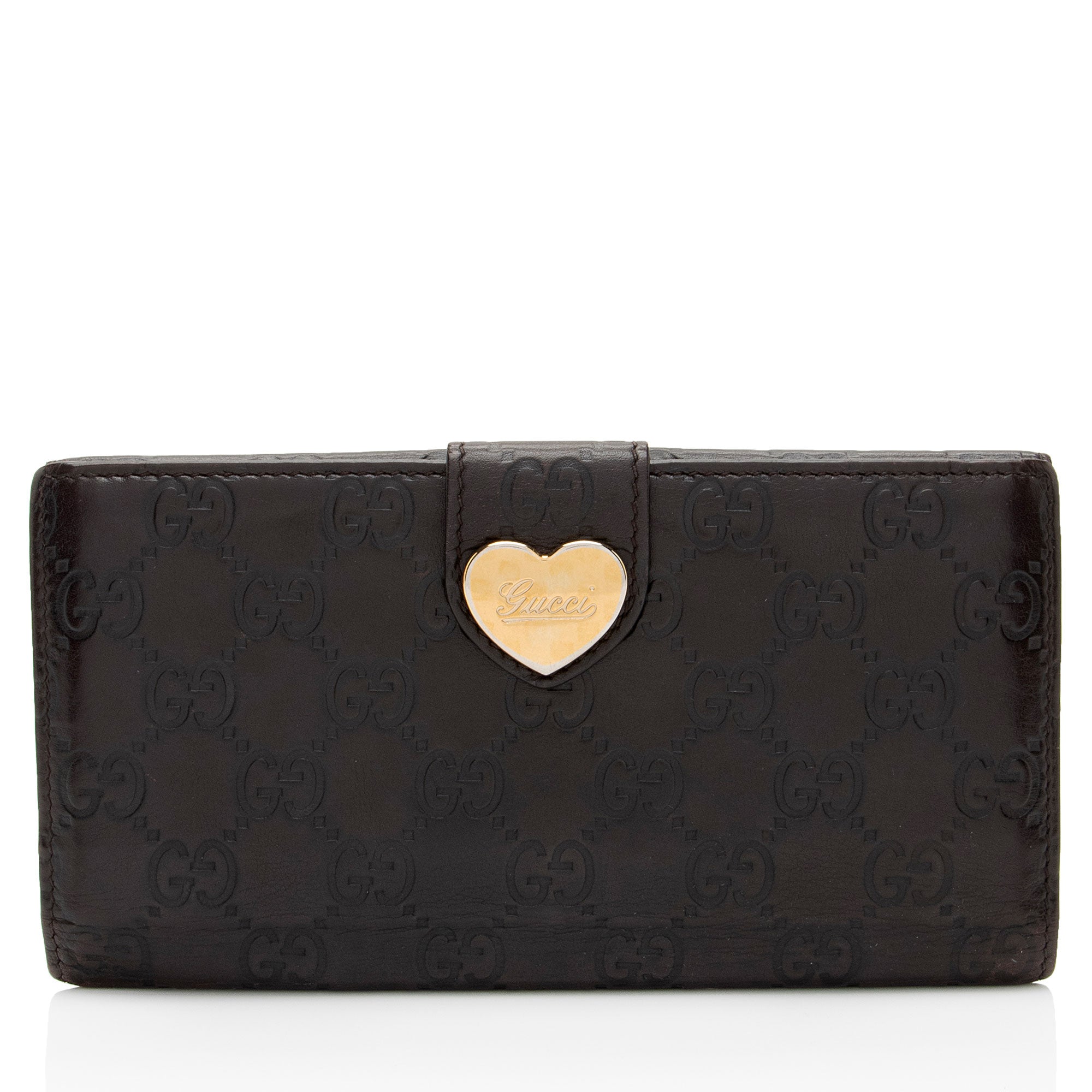 Gucci Guccissima Leather Heart Script Continental Wallet (SHF-RHYBgb)