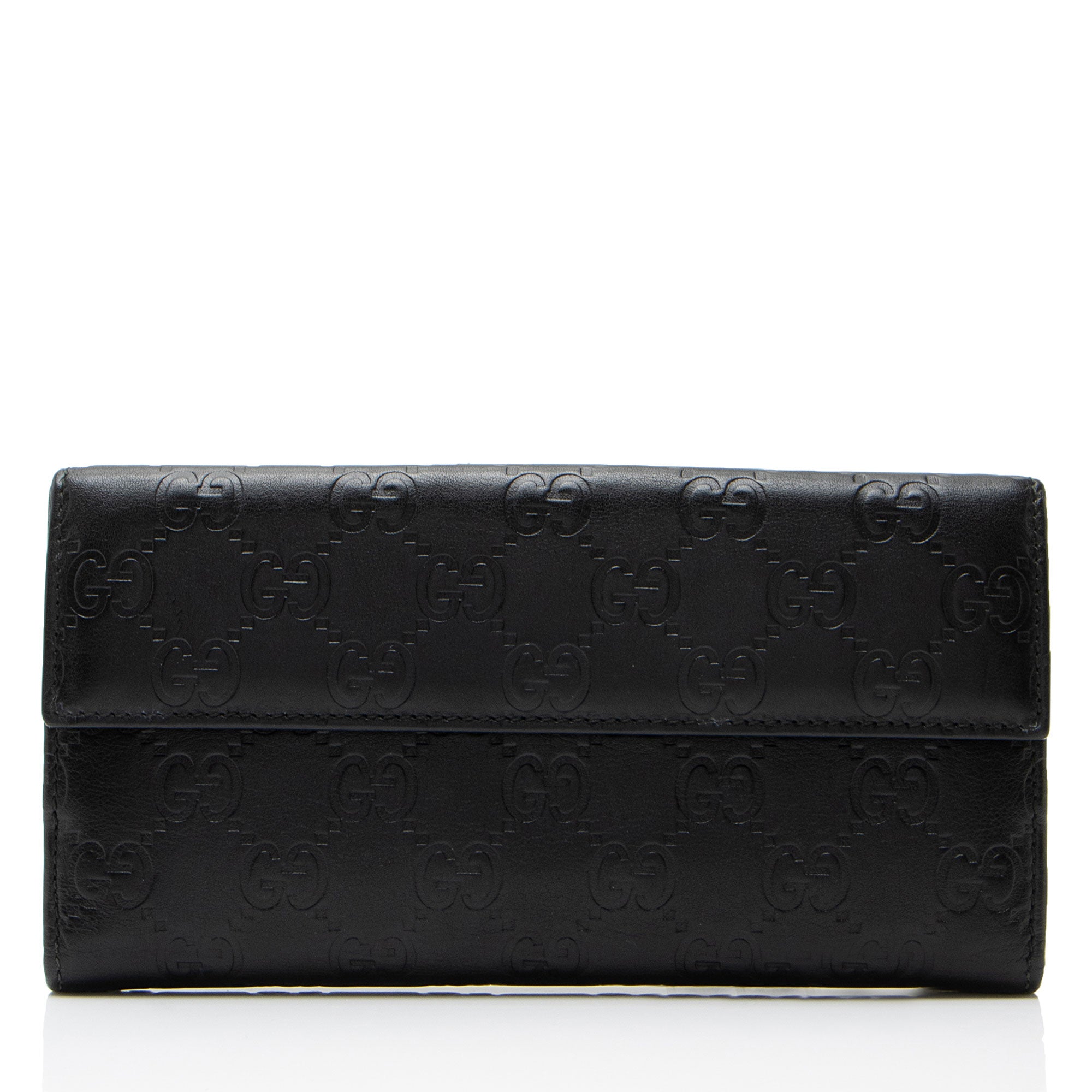 Gucci Guccissima Leather Heart Script Continental Wallet