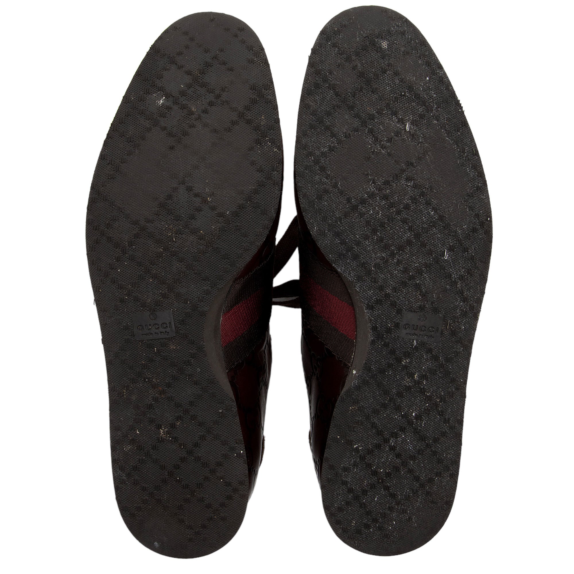 Gucci Guccissima Leather Web Sneakers - Size 7 / 37 (SHF-8K399y)