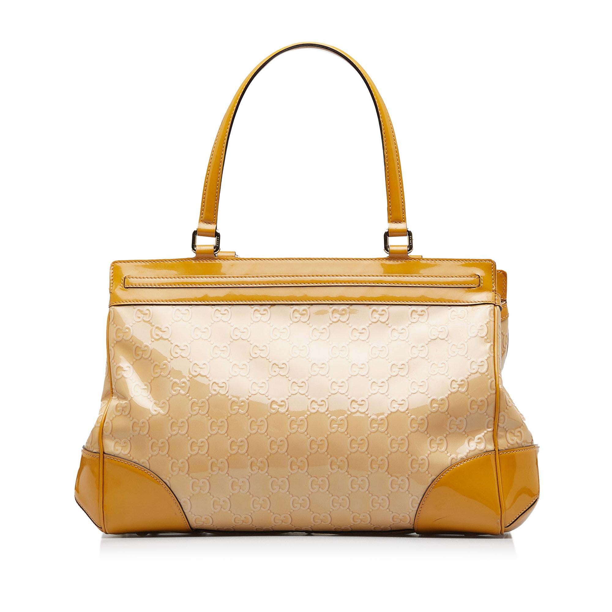 Gucci Guccissima Patent Leather Mayfair Handbag (SHG-JsaISF)