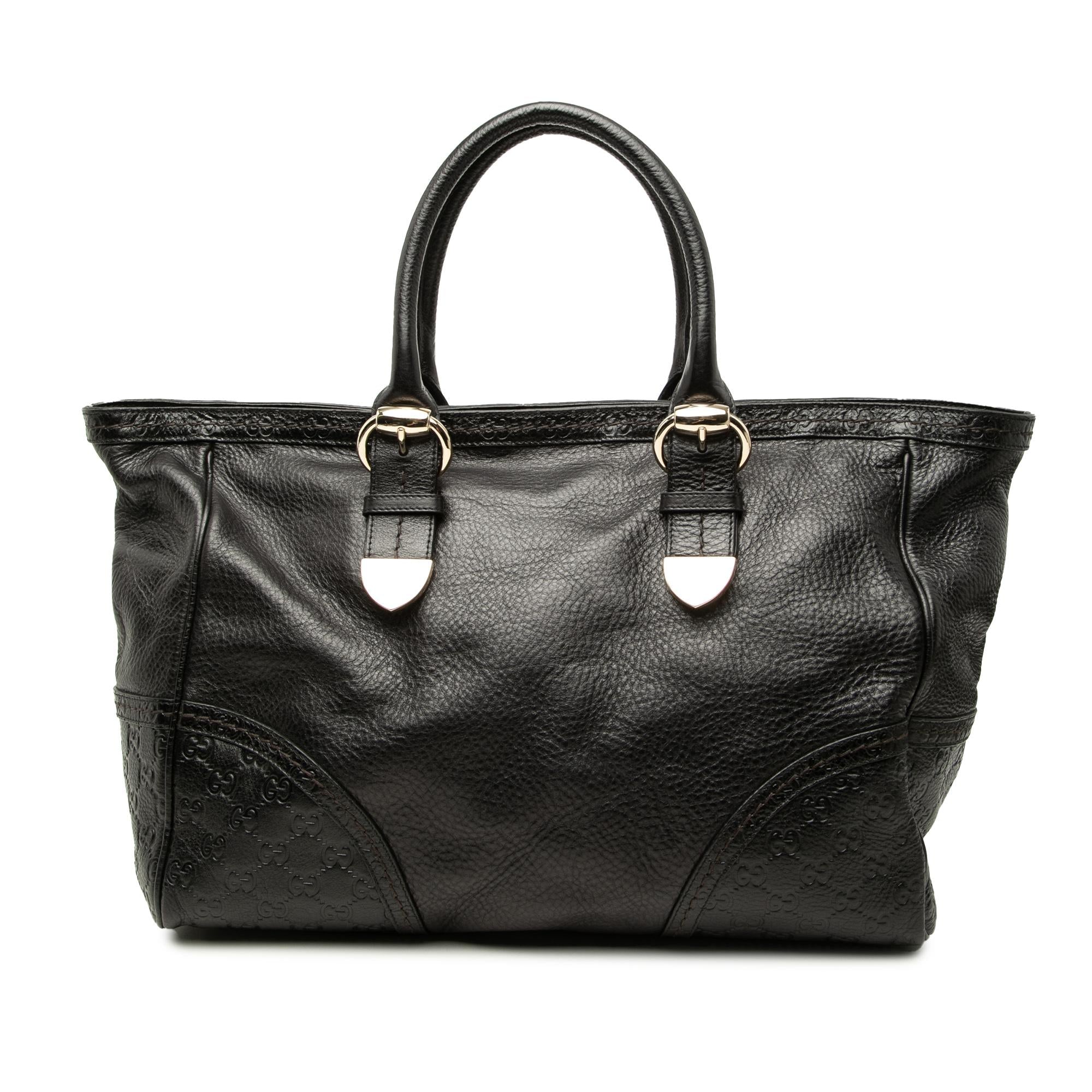 Gucci Guccissima Trimmed Calfskin Signoria Tote