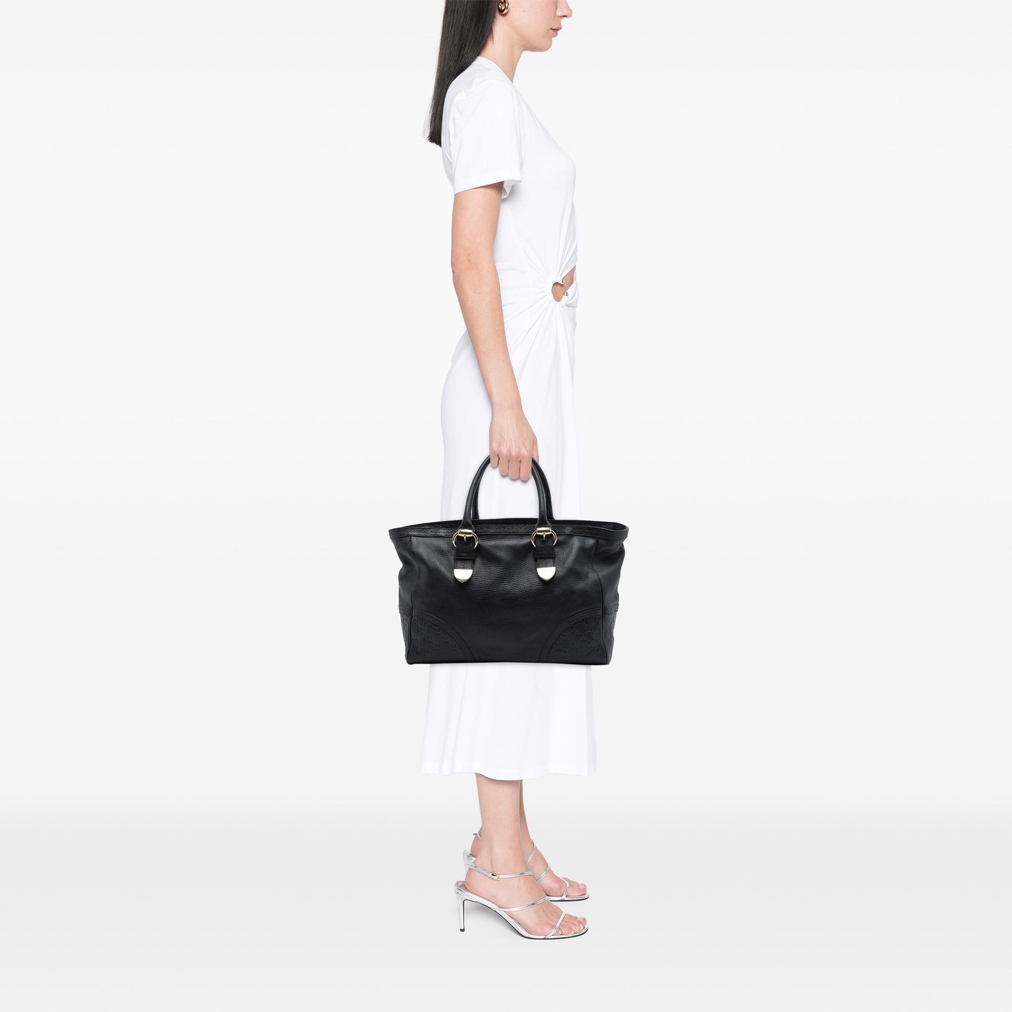 Gucci Guccissima Trimmed Calfskin Signoria Tote