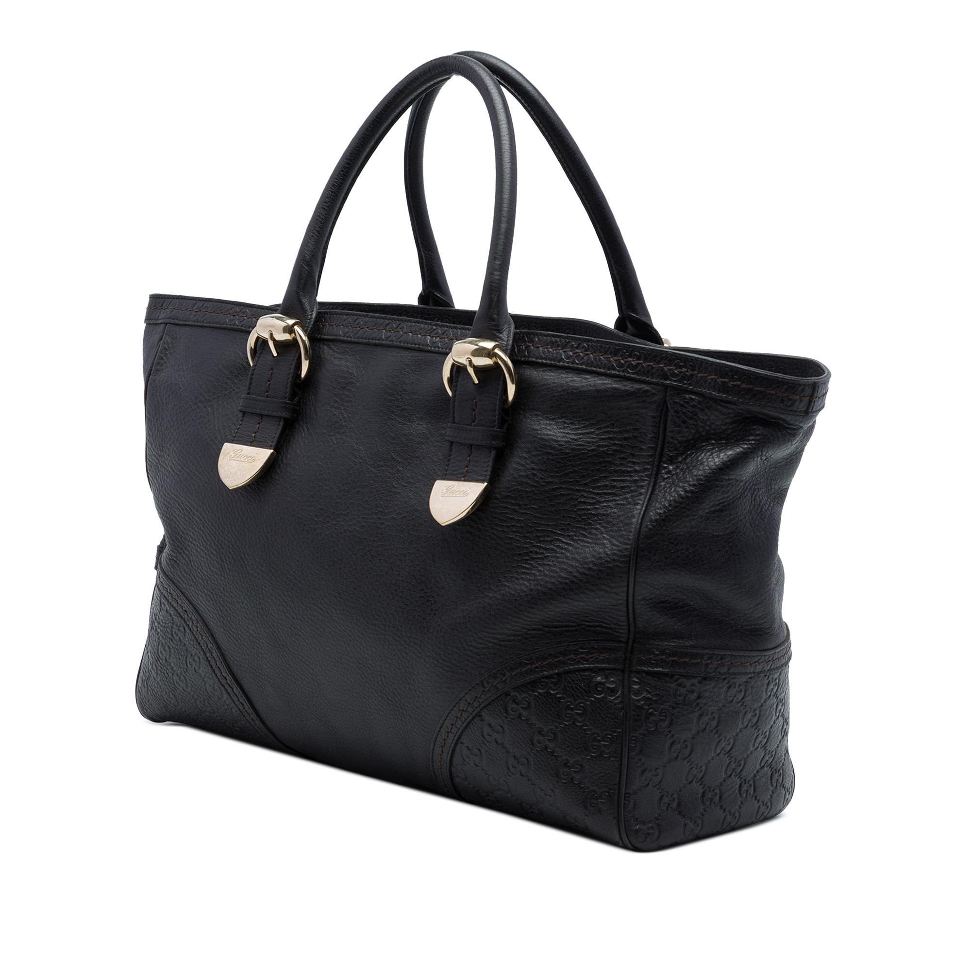 Gucci Guccissima Trimmed Calfskin Signoria Tote