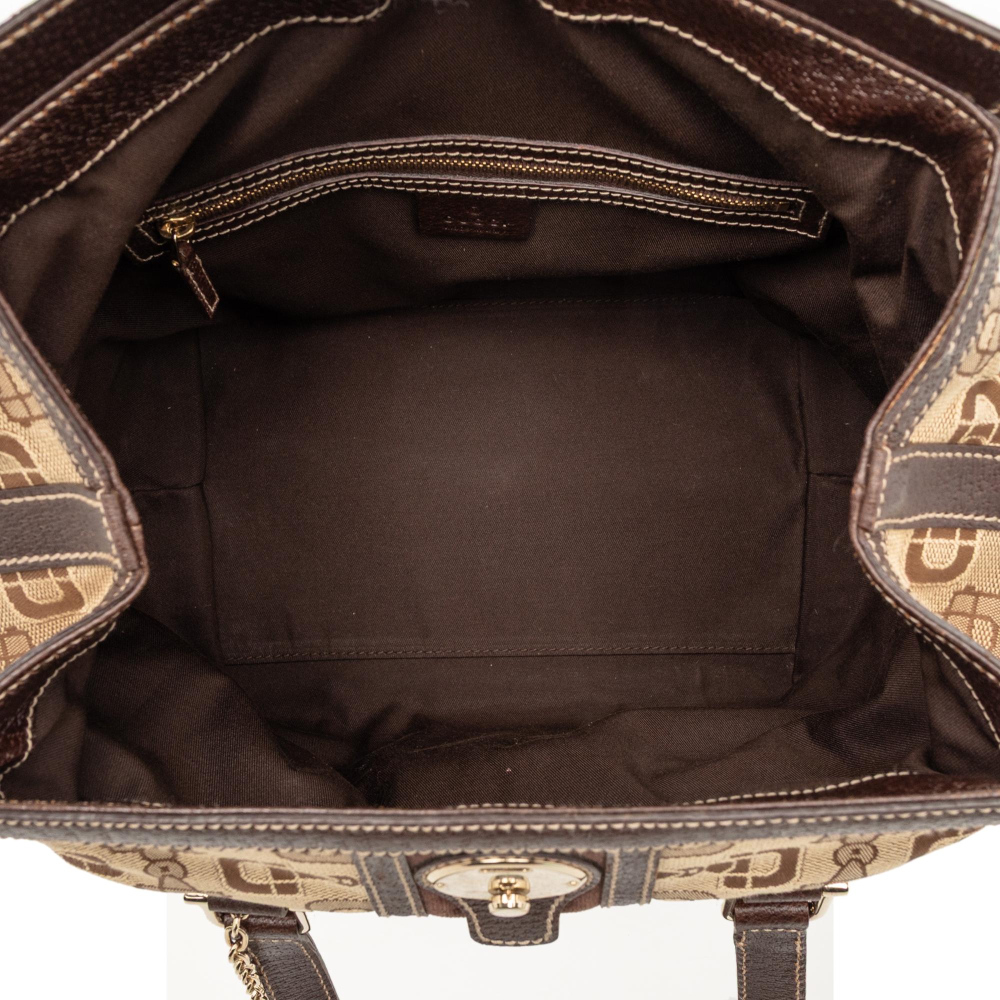 Gucci Horsebit Canvas Web Treasure Handbag