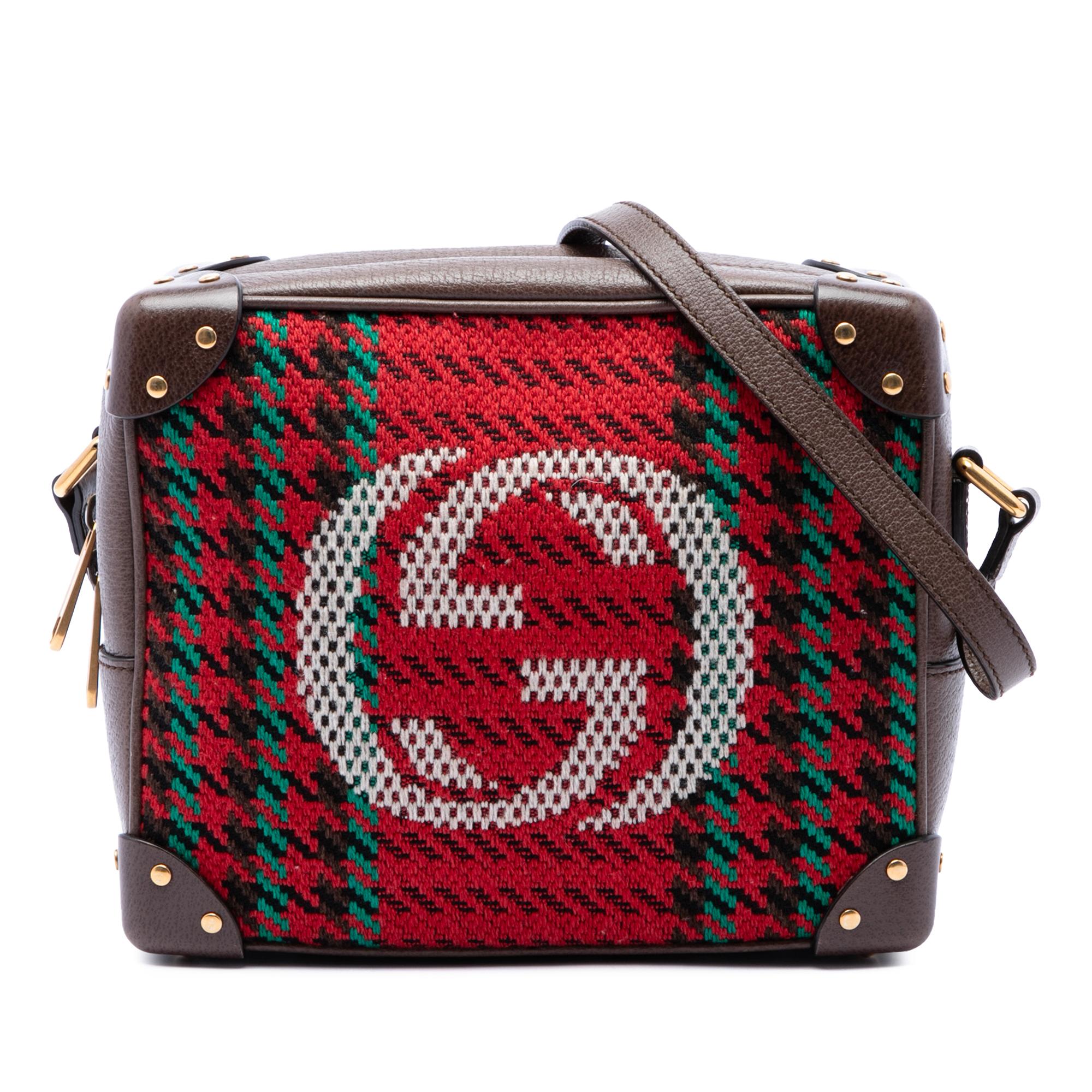 Gucci Houndstooth Canvas Soft Trunk Crossbody