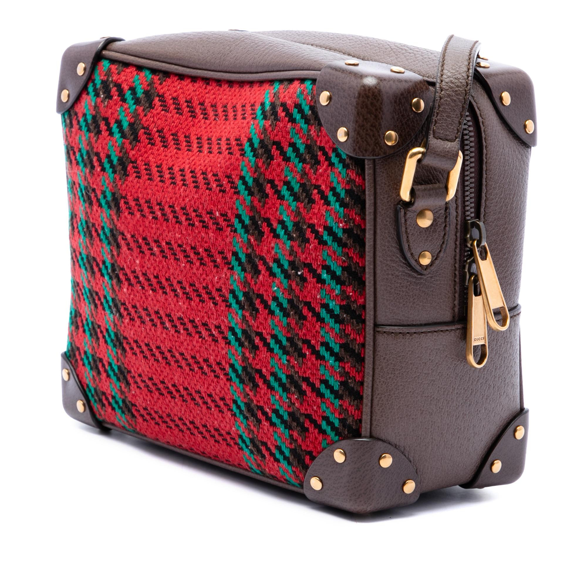 Gucci Houndstooth Canvas Soft Trunk Crossbody