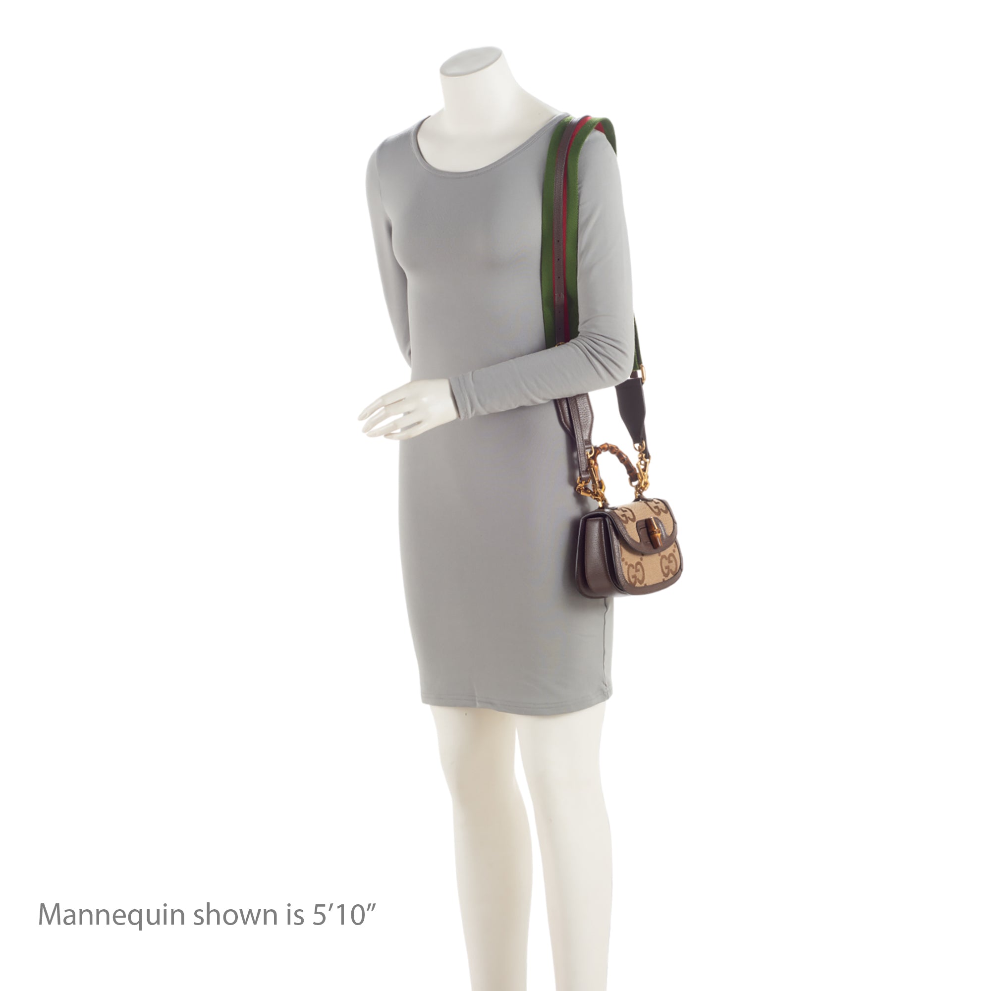 Gucci Jumbo GG Canvas Bamboo 1947 Mini Top Handle Bag (SHF-GbaD9h)