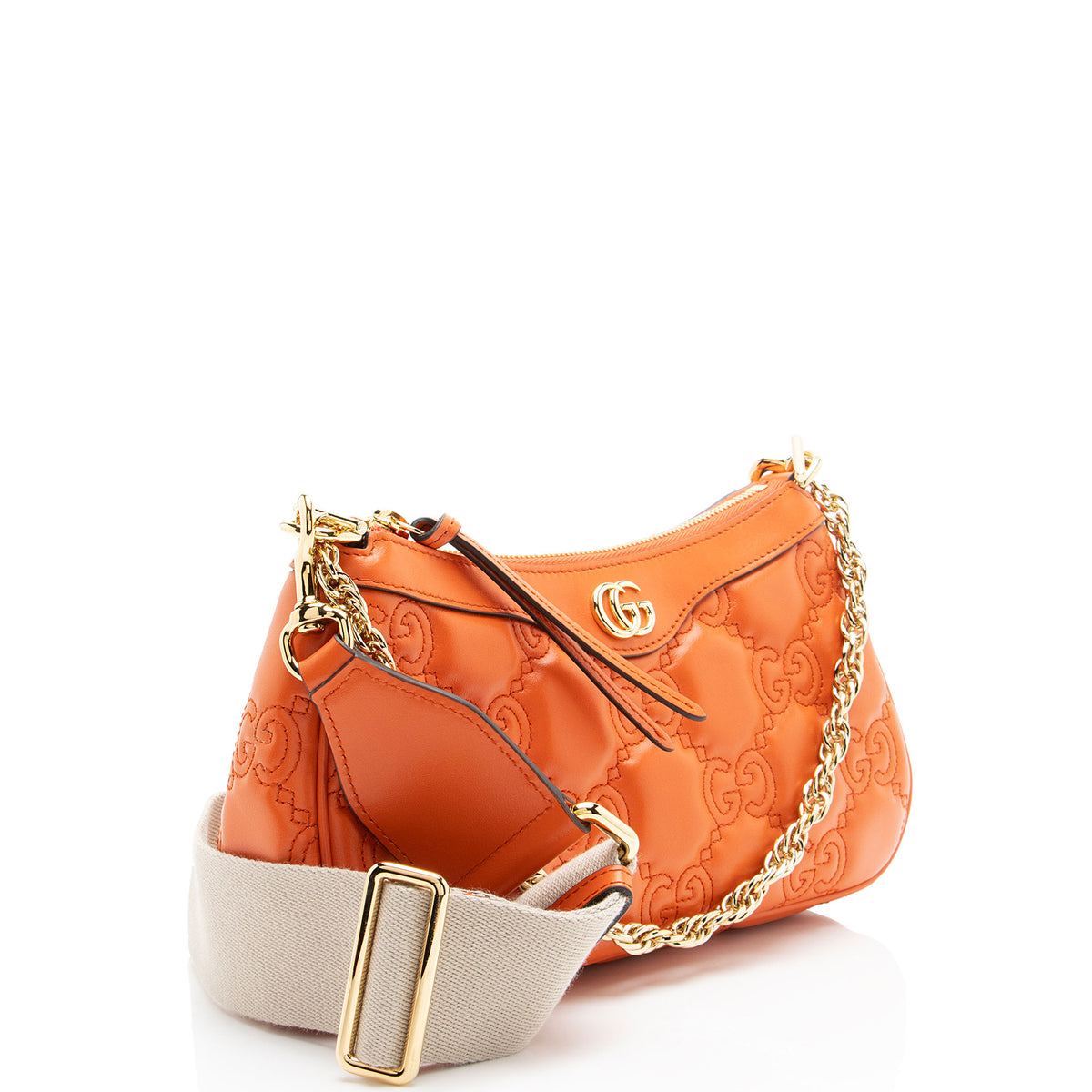 Gucci Jumbo GG Matelasse Leather Chain Small Crossbody
