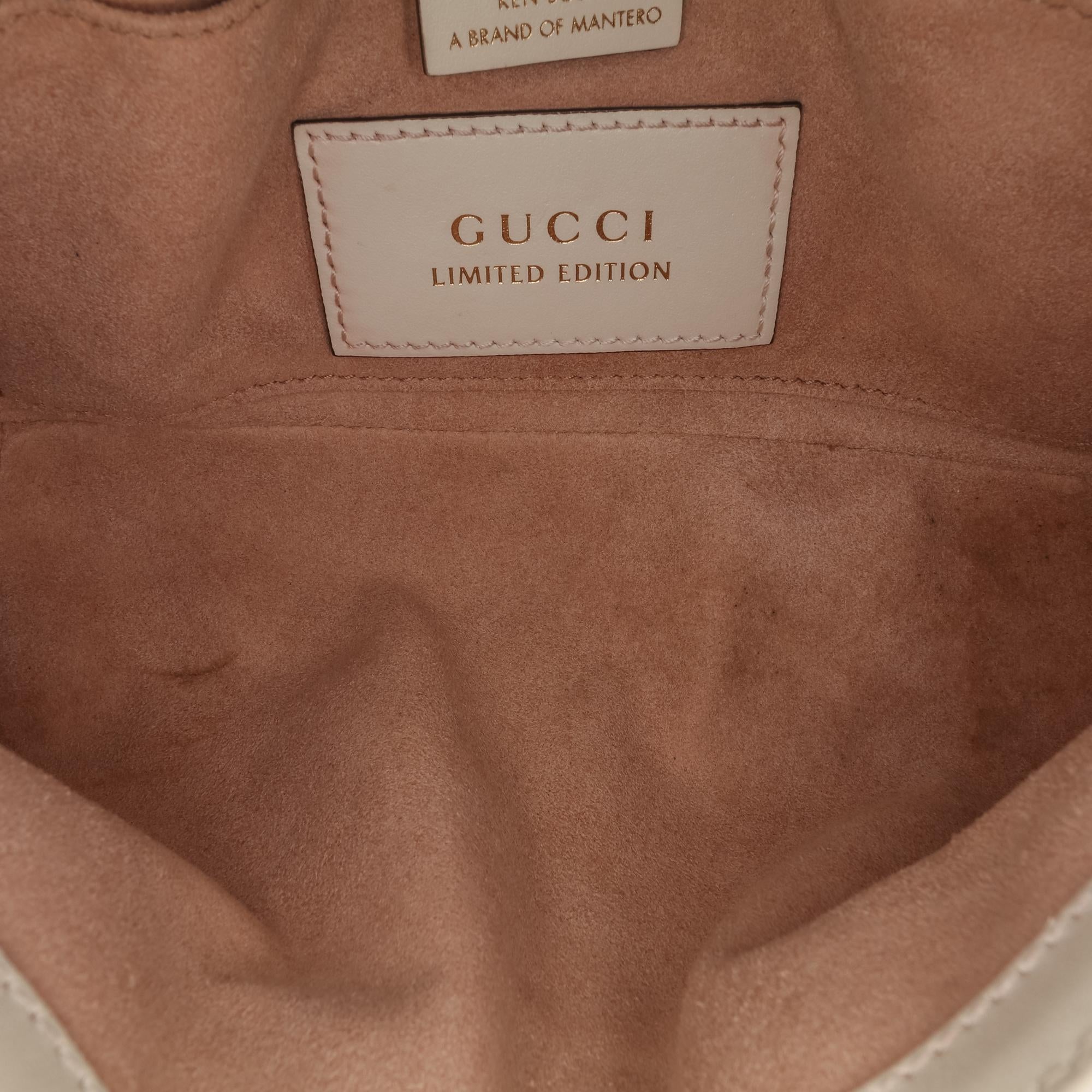 Gucci Ken Scott Mini GG Marmont Floral Printed Matelasse Leather Flap Crossbody