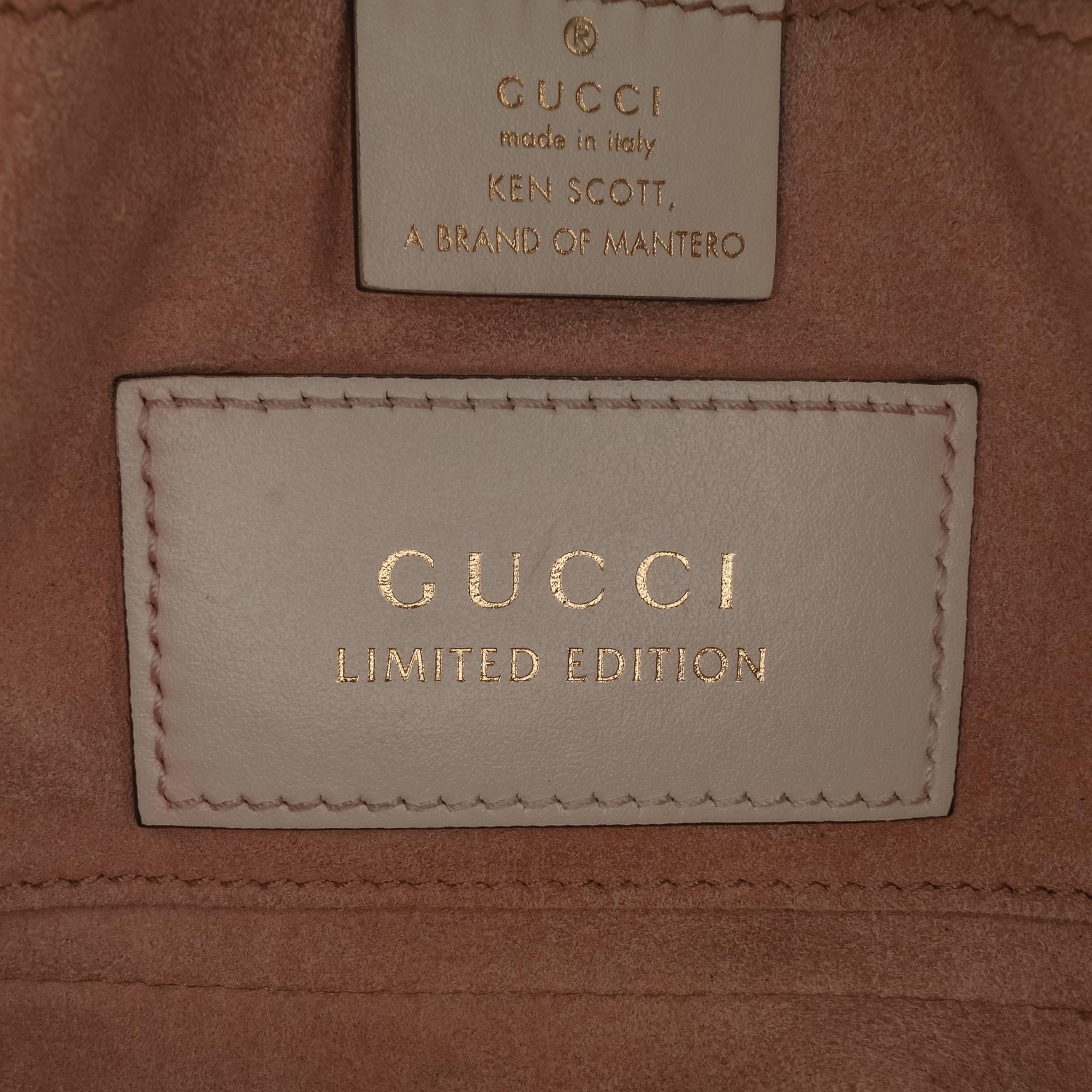 Gucci Ken Scott Mini GG Marmont Floral Printed Matelasse Leather Flap Crossbody