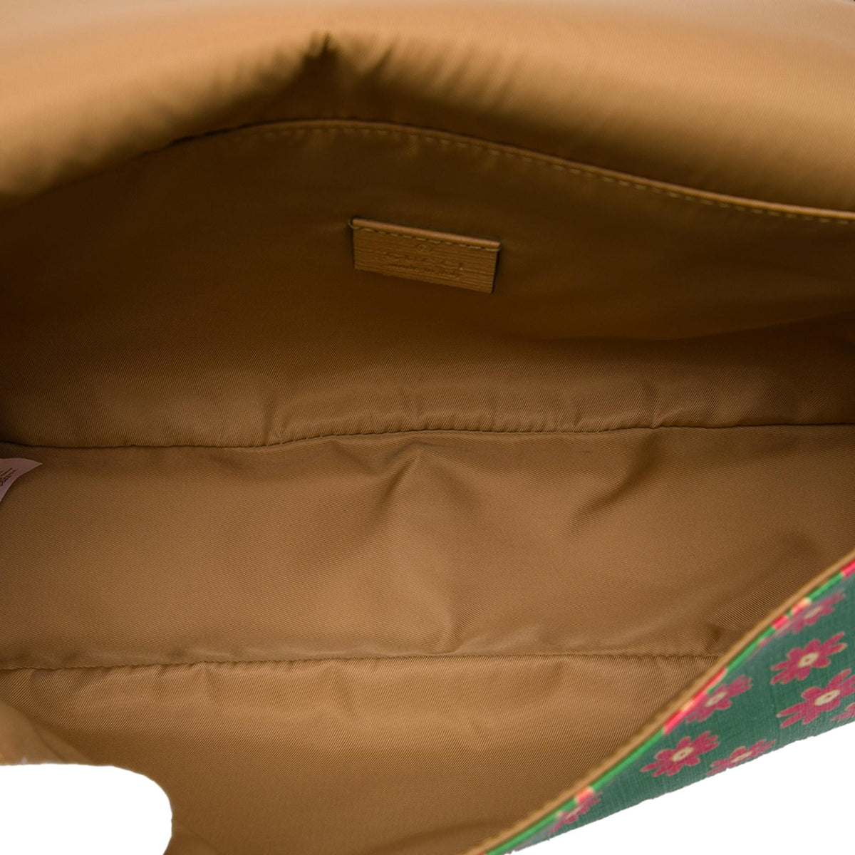 Gucci Kids Coated Canvas Floral Cat Print Messenger Bag