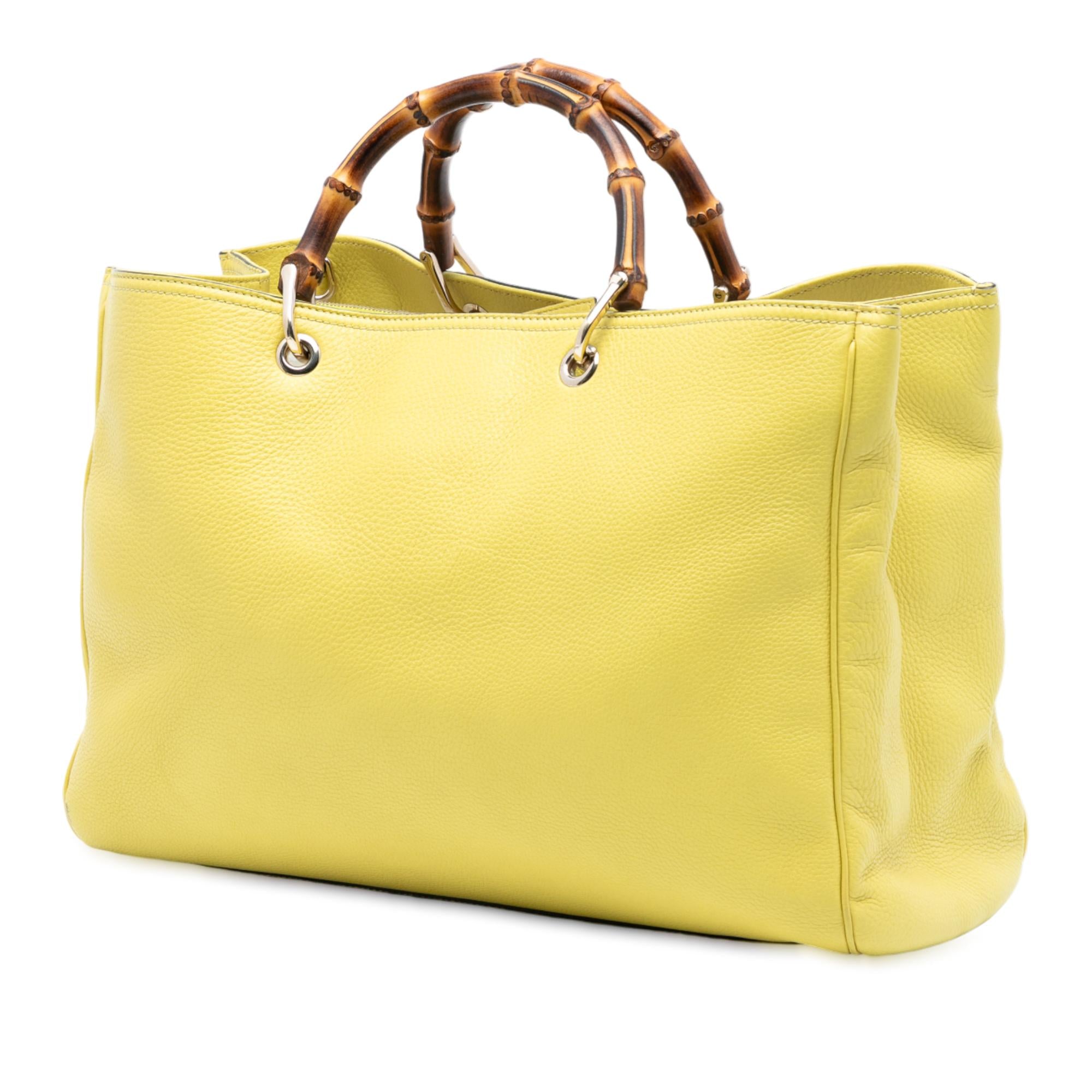 Gucci Large Calfskin Bamboo Shopper Satchel