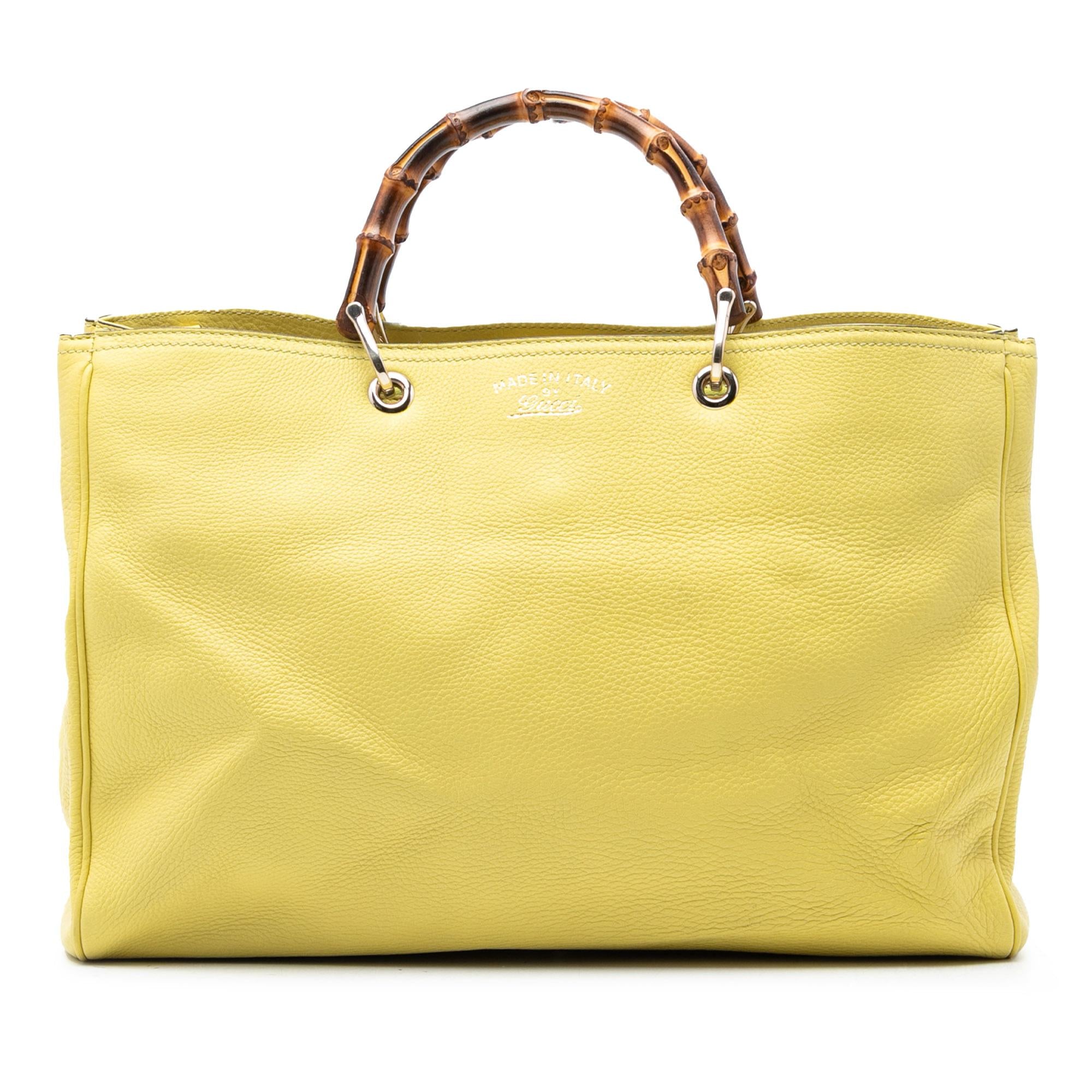 Gucci Large Calfskin Bamboo Shopper Satchel