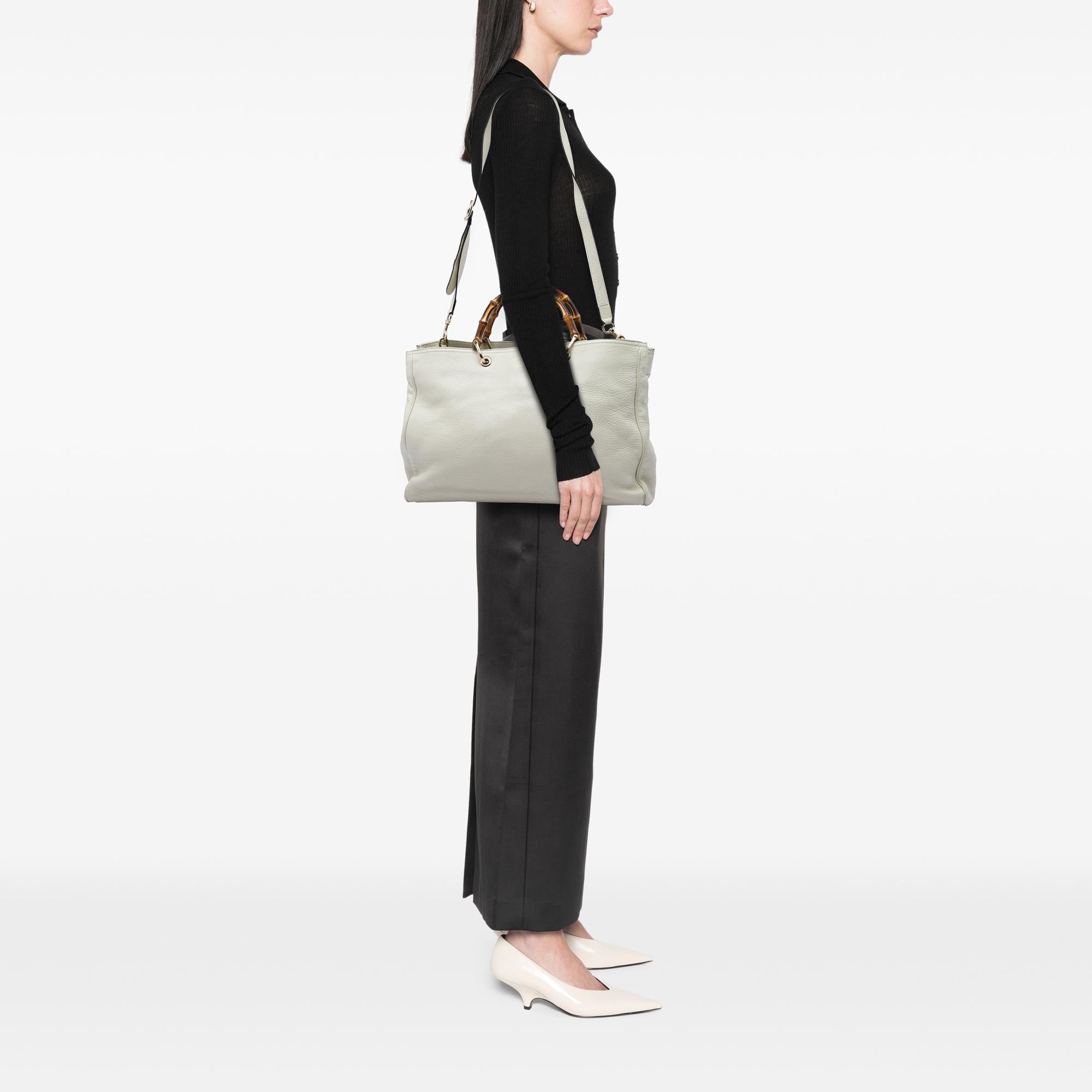 Gucci Large Calfskin Bamboo Shopper Satchel