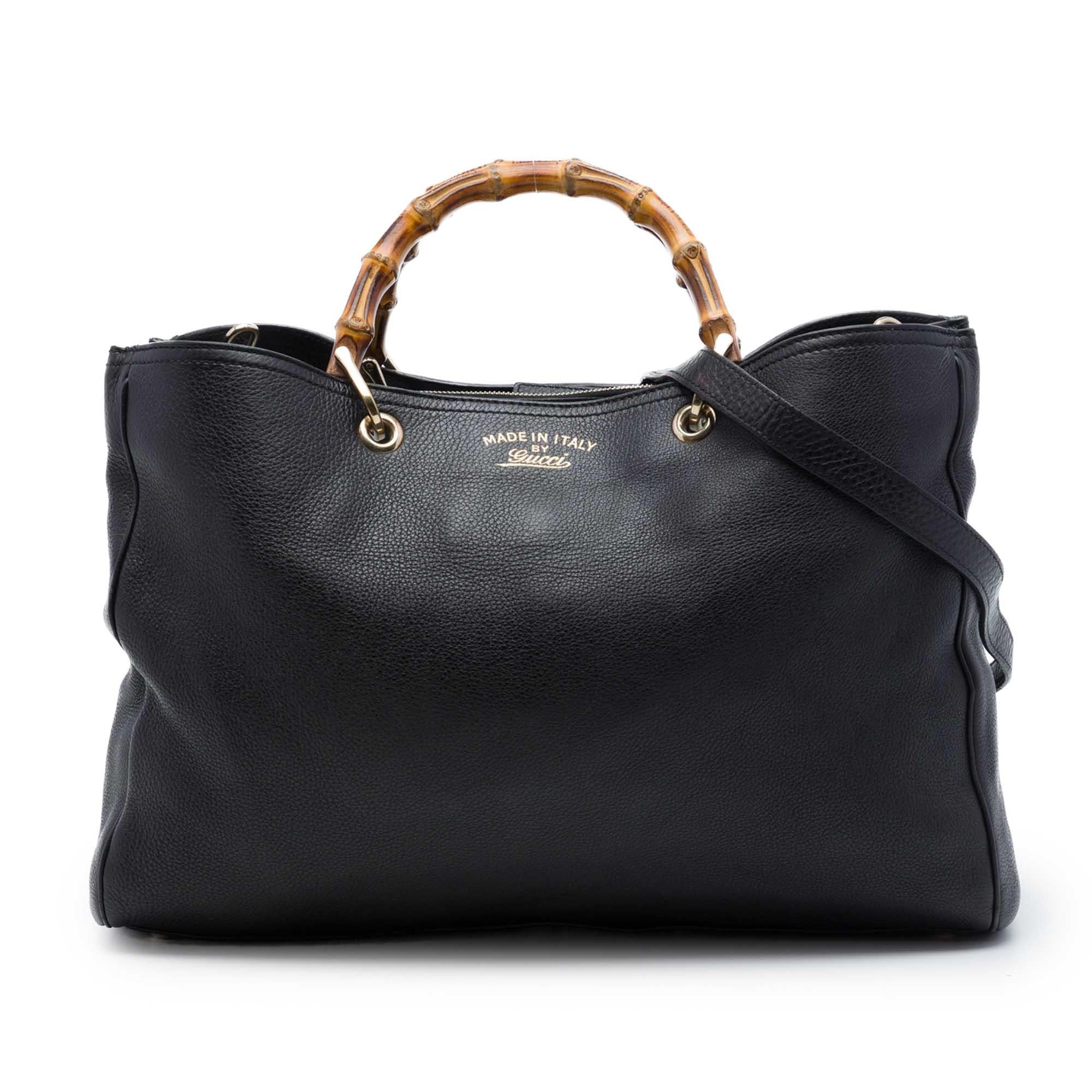 Gucci Large Calfskin Bamboo Shopper Satchel