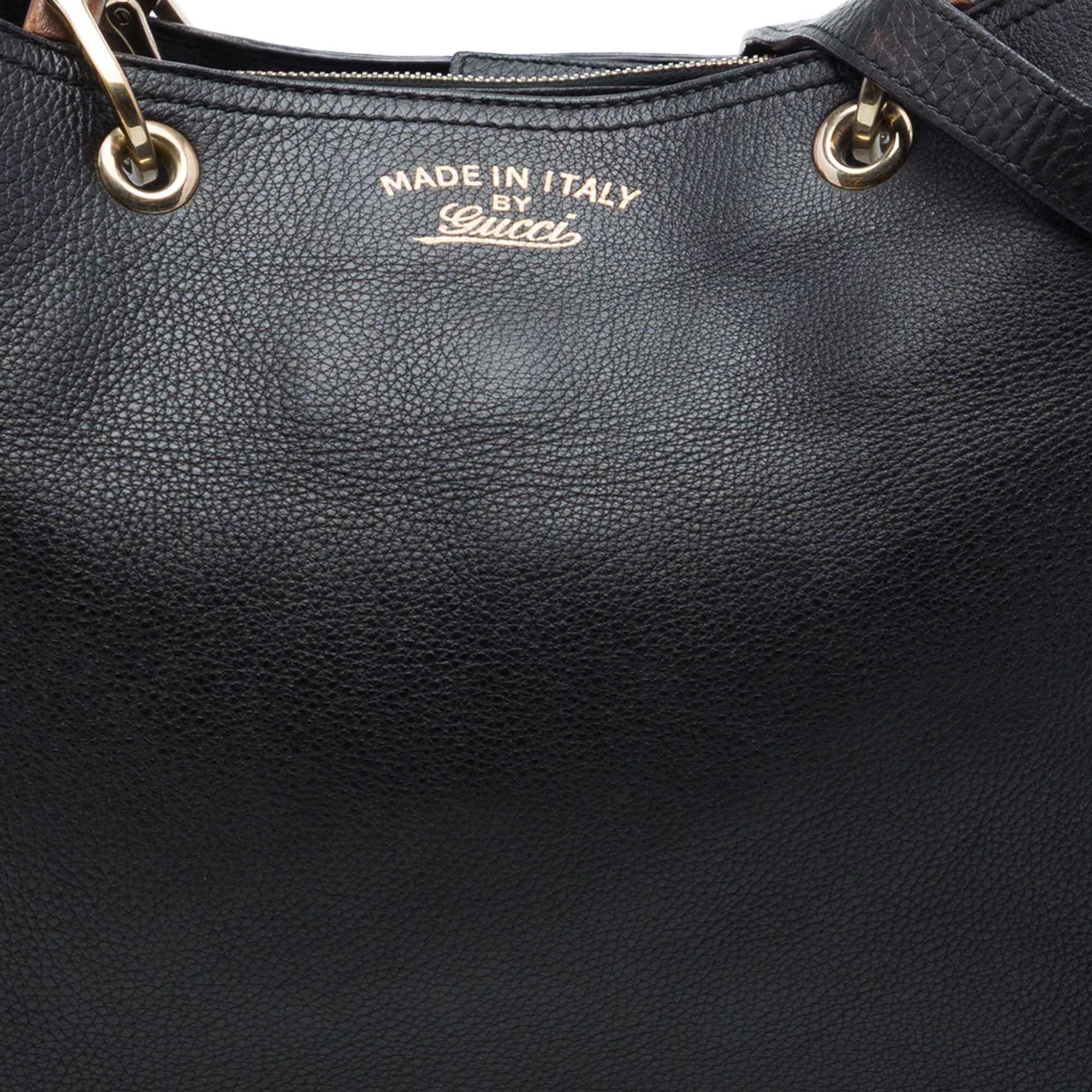 Gucci Large Calfskin Bamboo Shopper Satchel