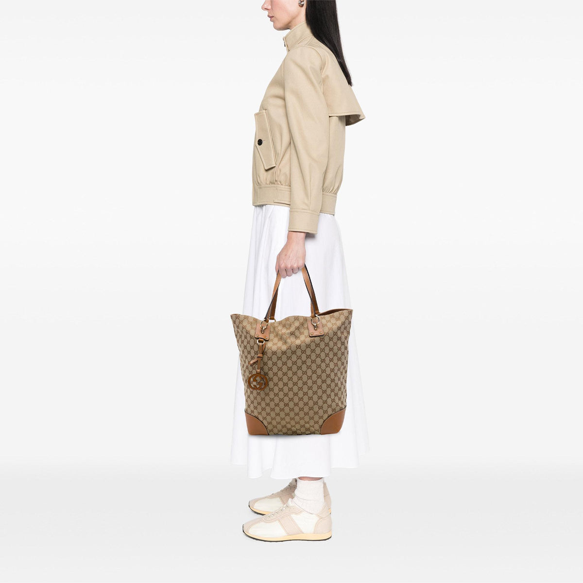 Gucci Large GG Canvas GG Charm Tote