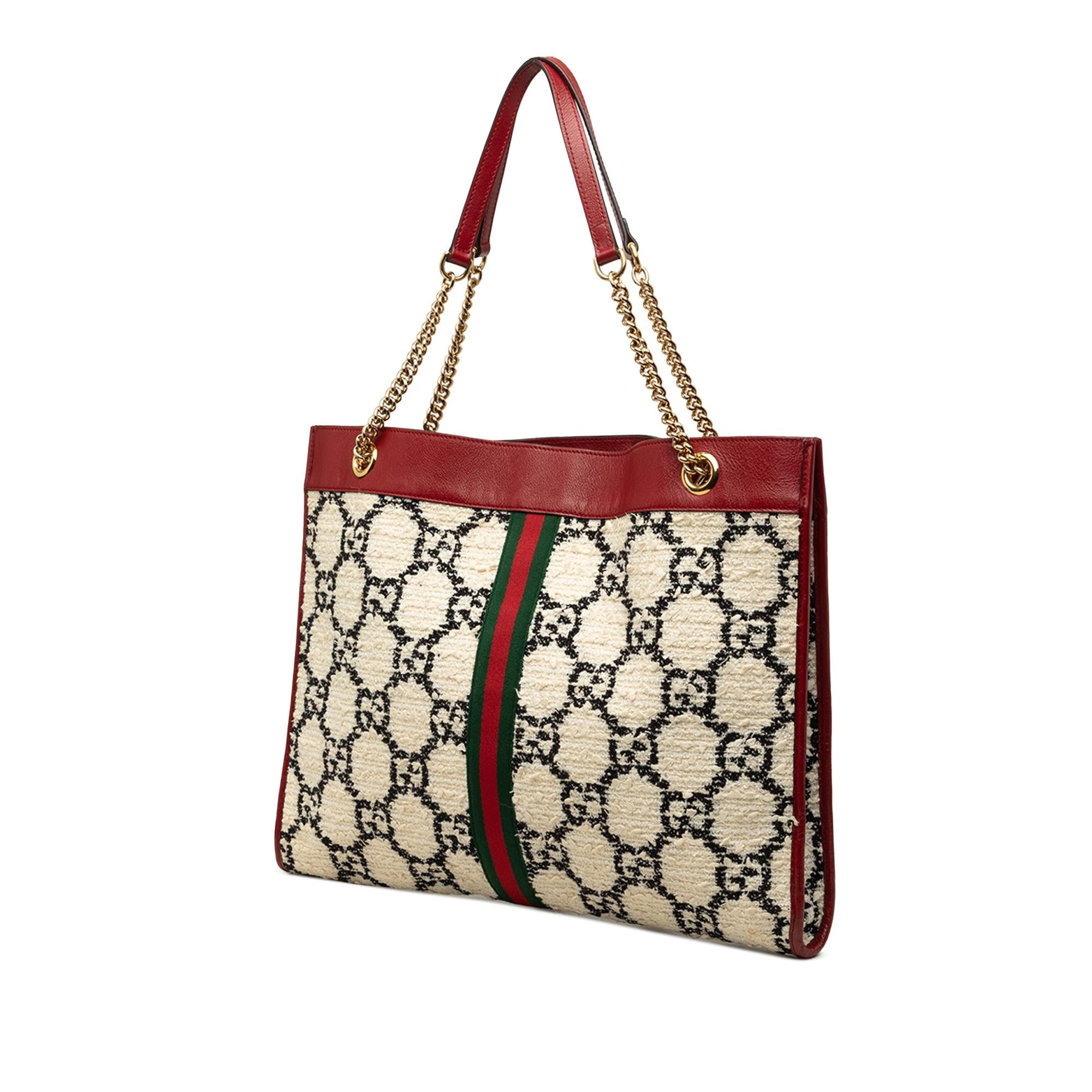 Gucci Large GG Tweed Web Rajah Tote