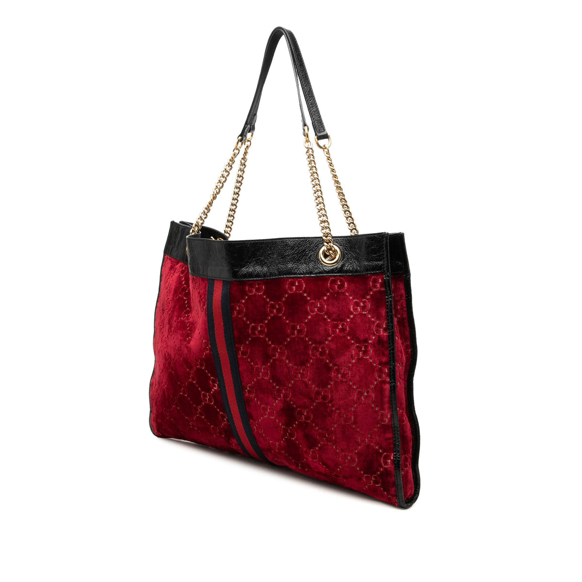 Gucci Large GG Velvet Web Rajah Tote
