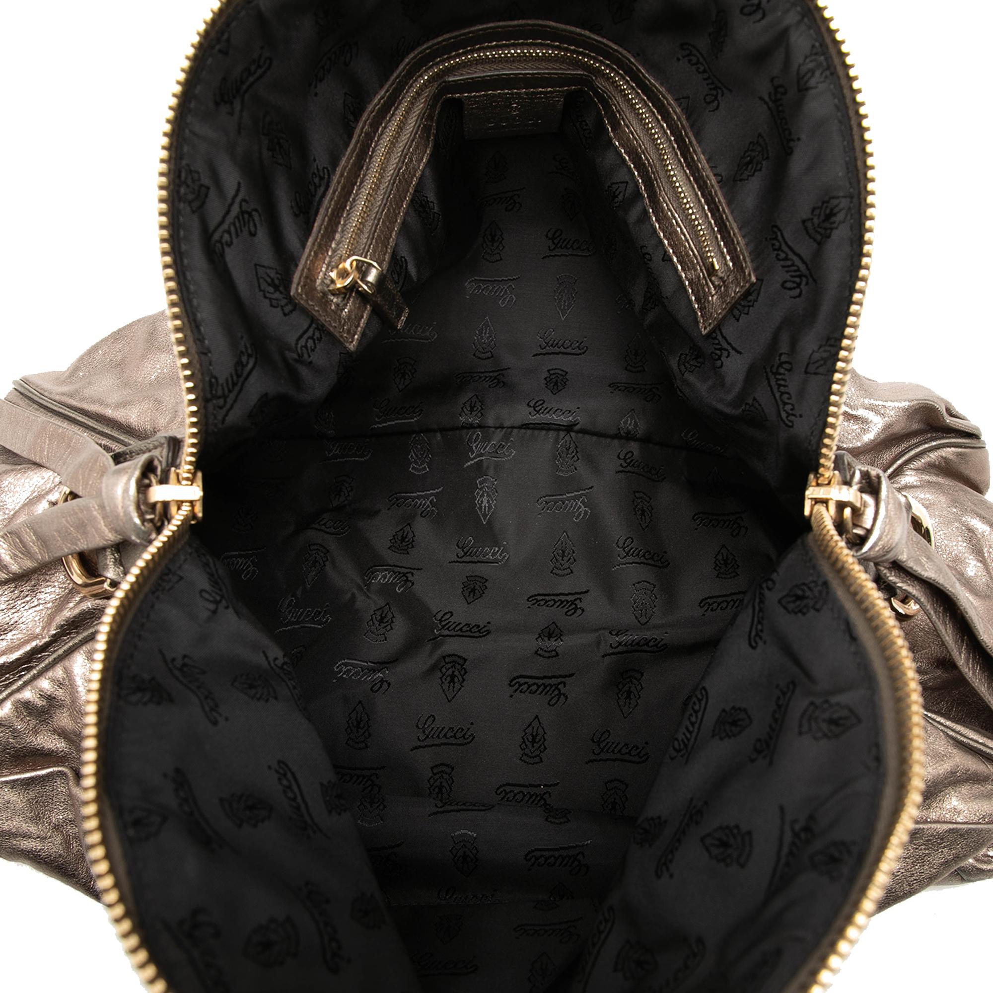 Gucci Large Metallic Calfskin Hysteria Satchel