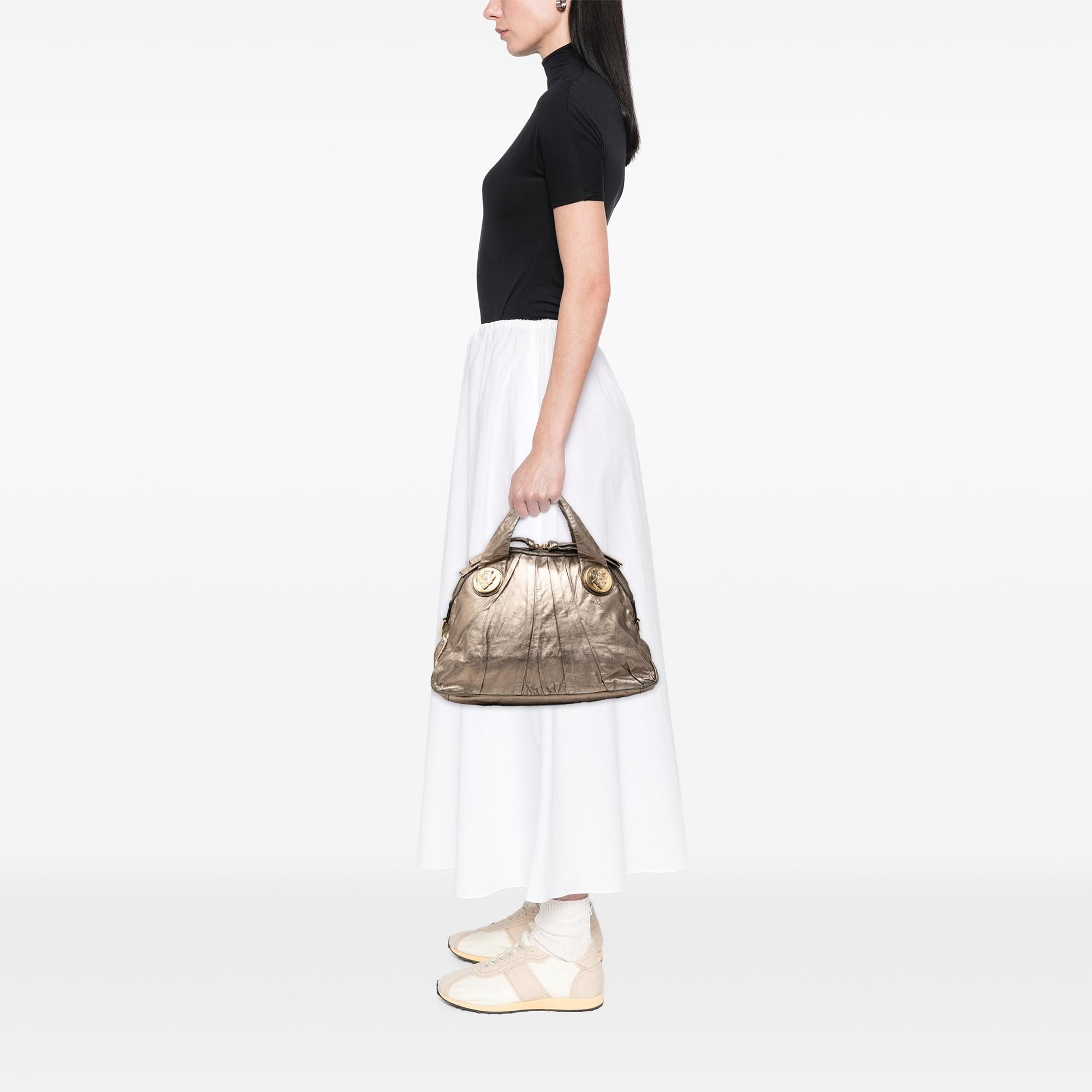 Gucci Large Metallic Calfskin Hysteria Satchel