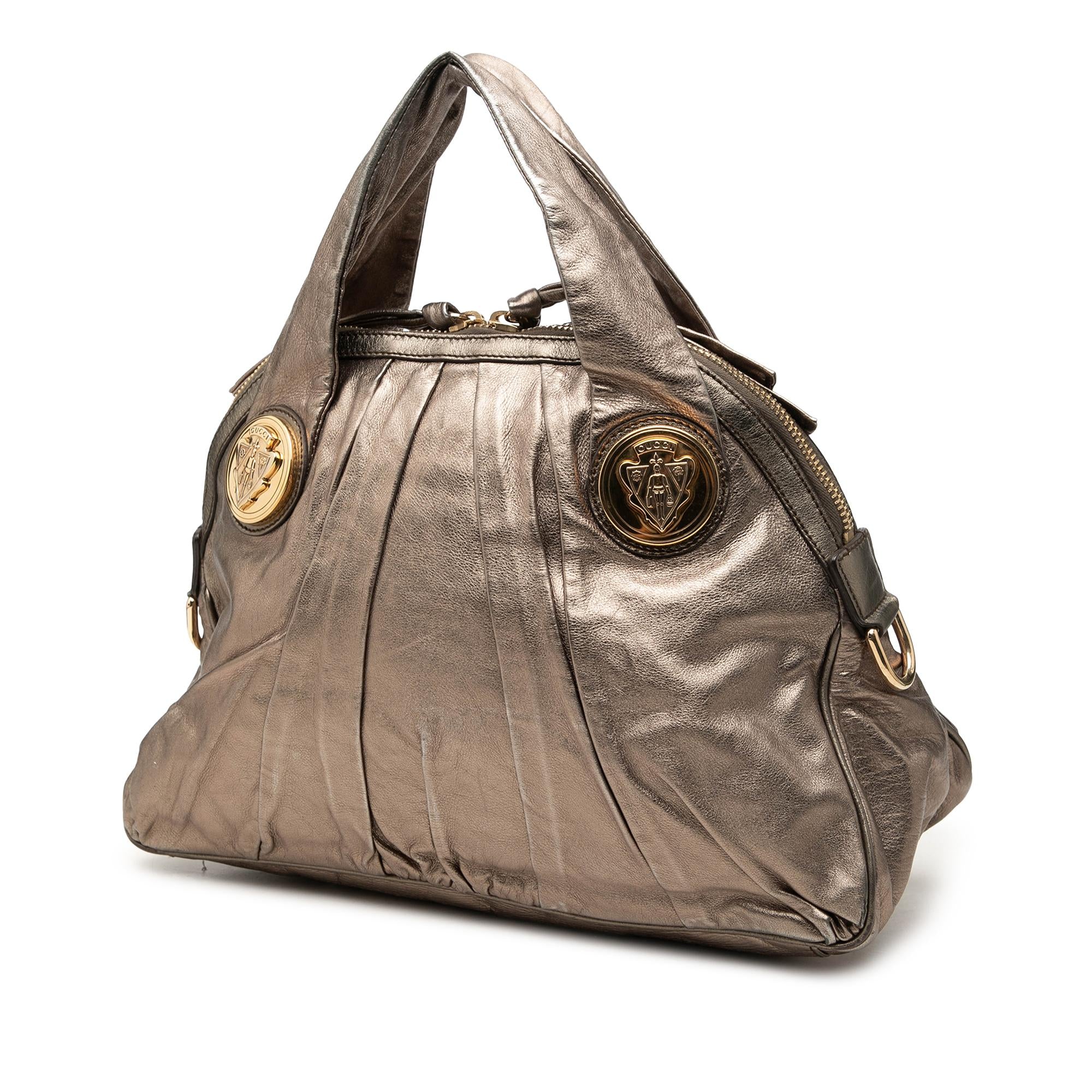 Gucci Large Metallic Calfskin Hysteria Satchel