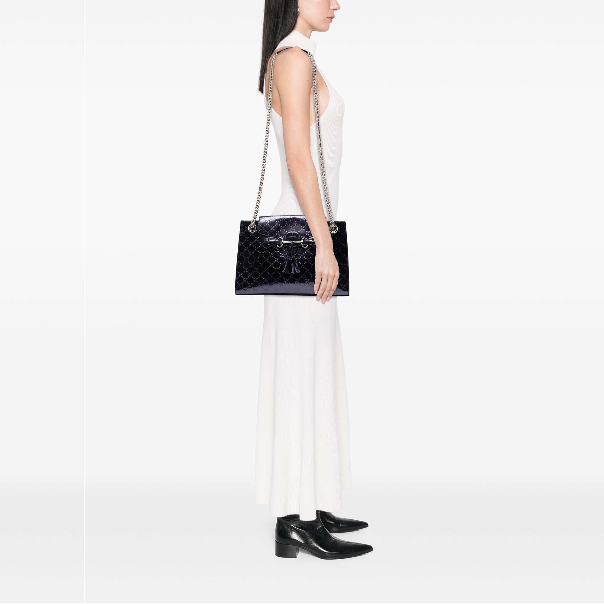 Gucci Large Patent Guccissima Emily Shoulder Bag