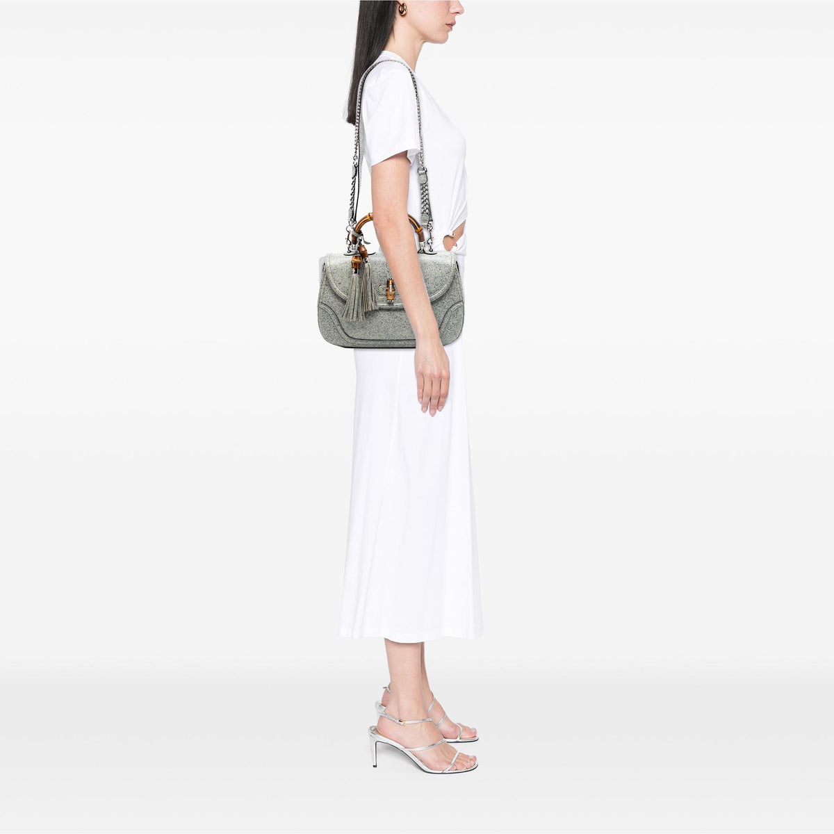 Gucci Large Speckled Leather New Bamboo Top Handle Bag