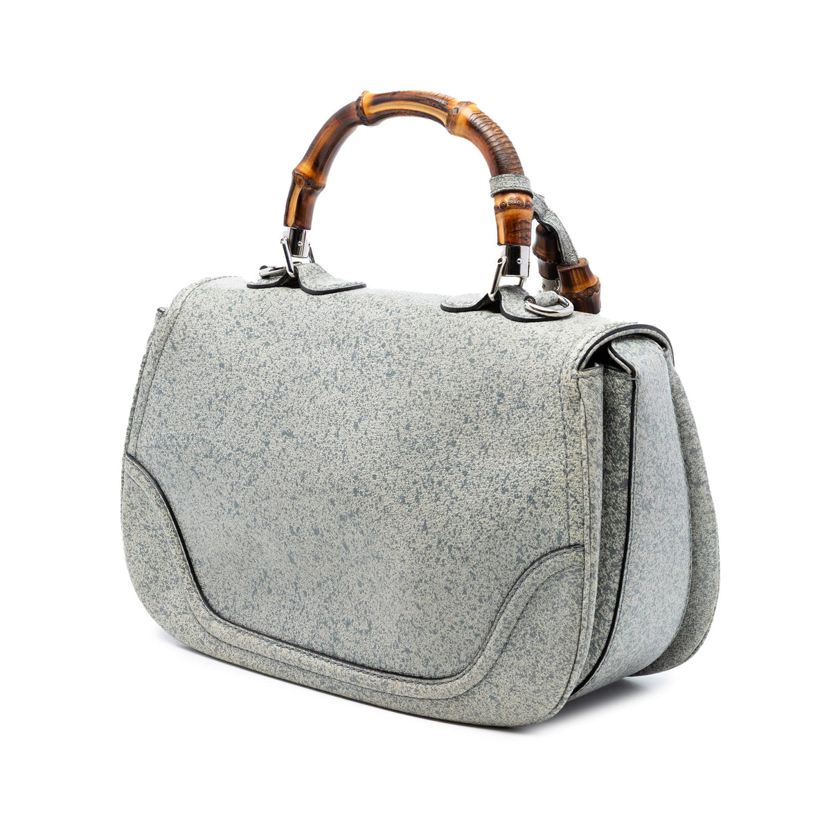 Gucci Large Speckled Leather New Bamboo Top Handle Bag