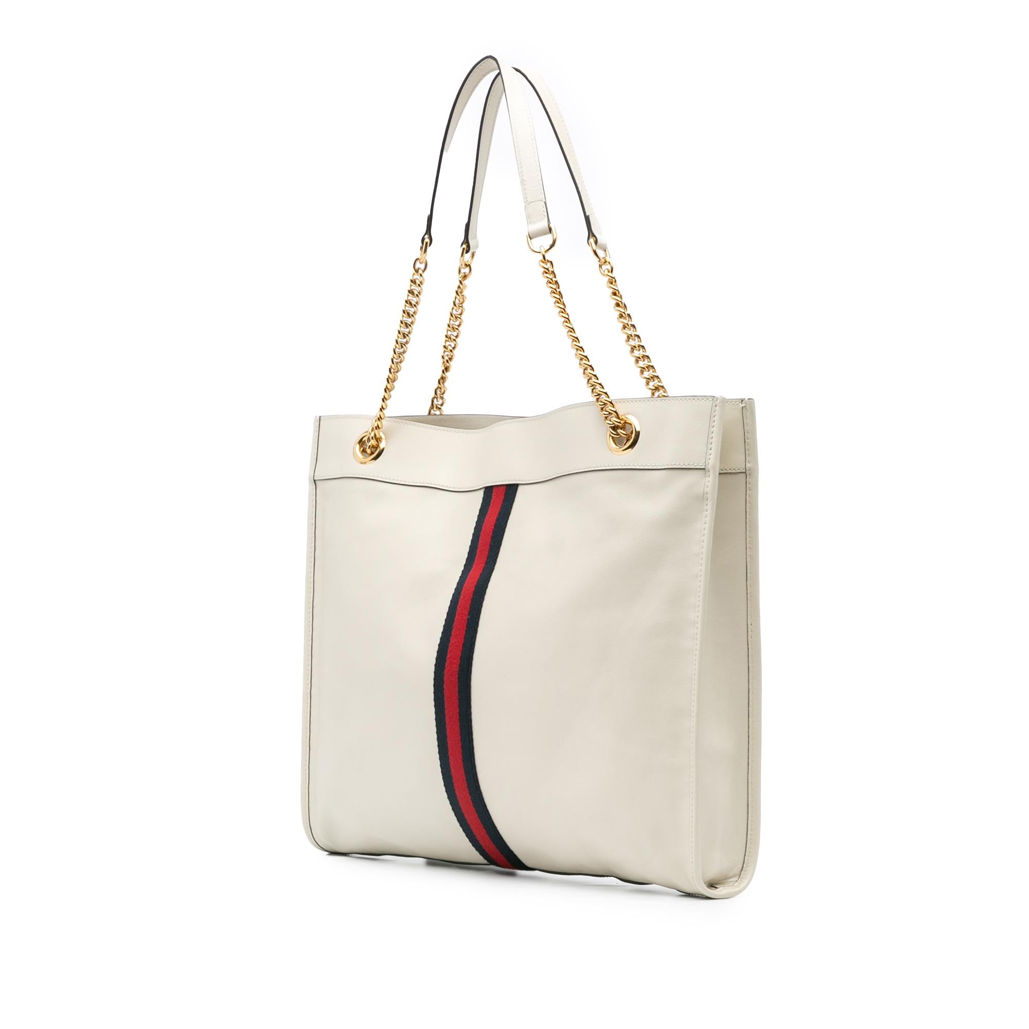 Gucci Large Web Leather Rajah Tote