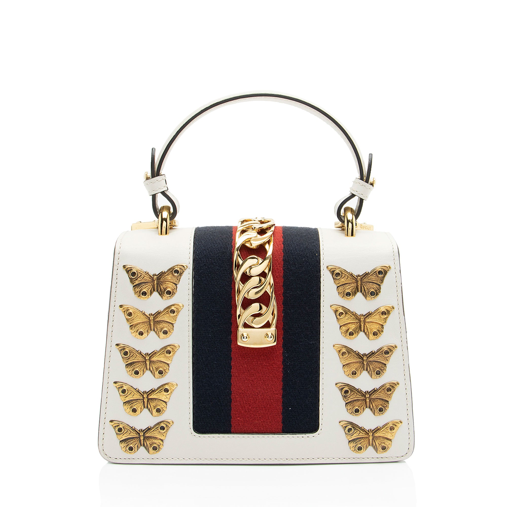 Gucci Leather Animal Studs Sylvie Mini Satchel