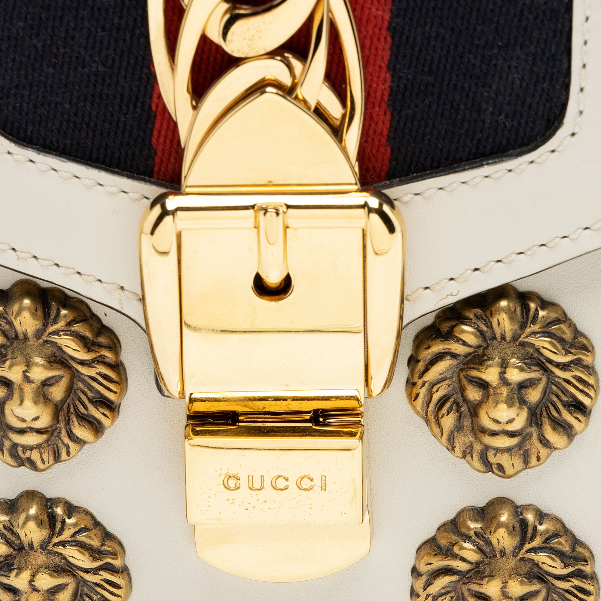 Gucci Leather Animal Studs Sylvie Mini Satchel