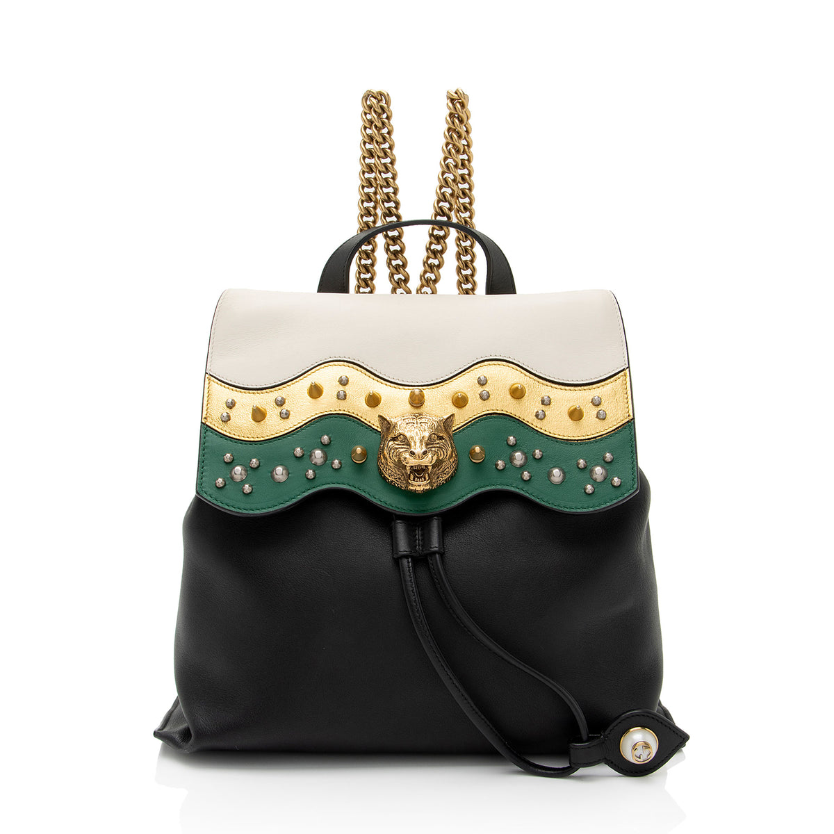 Gucci Brocade Animalier Bow backpack Gucci Leather Animalier Malin Chain Medium Backpack main image 2