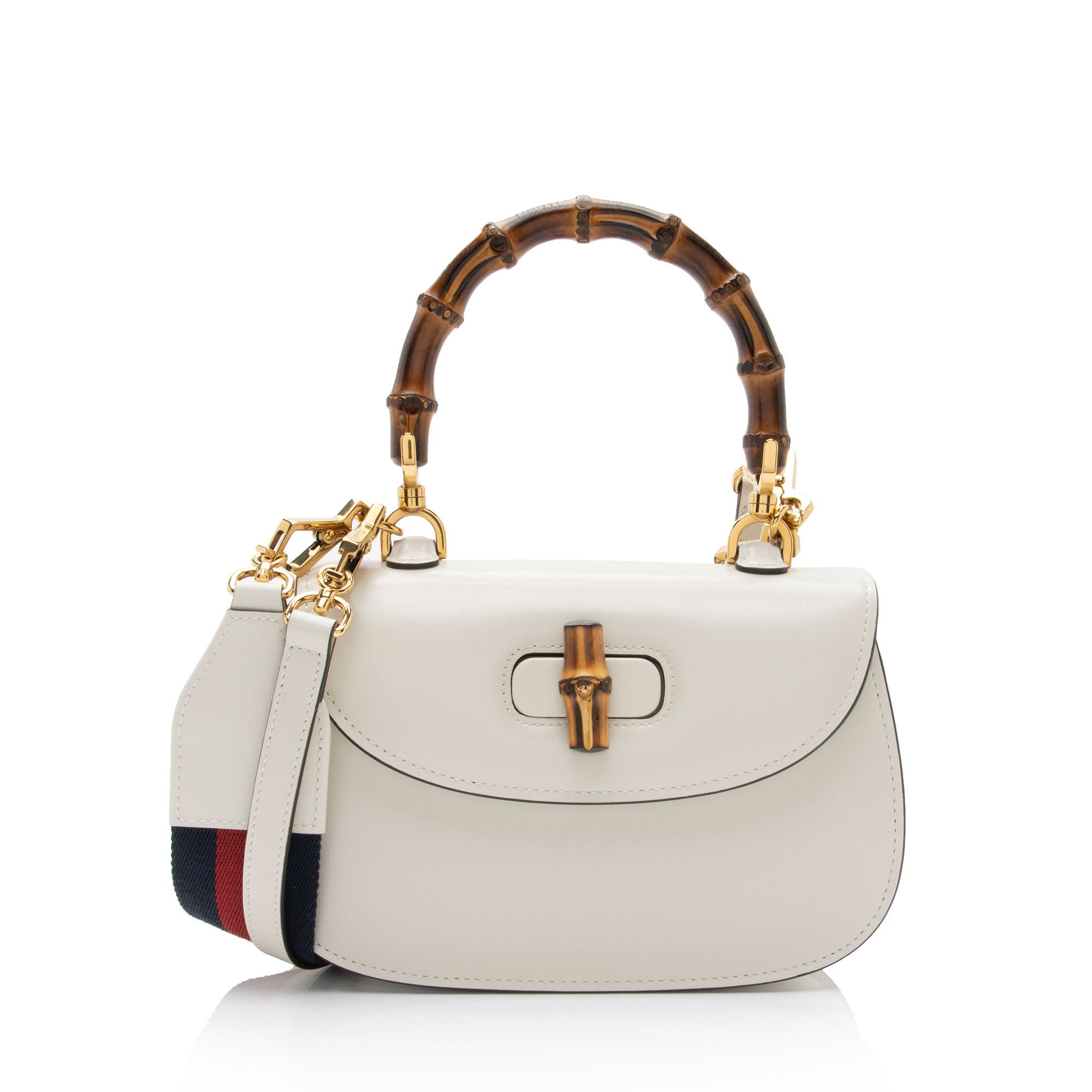 Gucci Leather Bamboo 1947 Small Top Handle Bag (SHF-twXIoA)