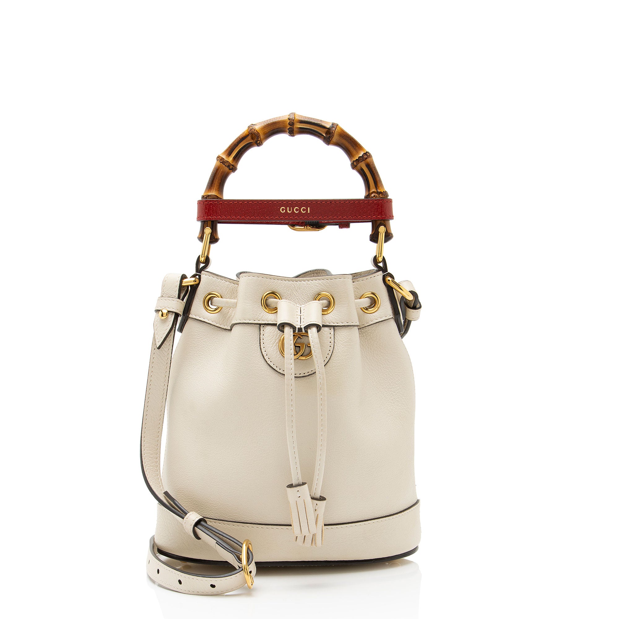 Gucci Leather Bamboo Diana Mini Bucket Bag