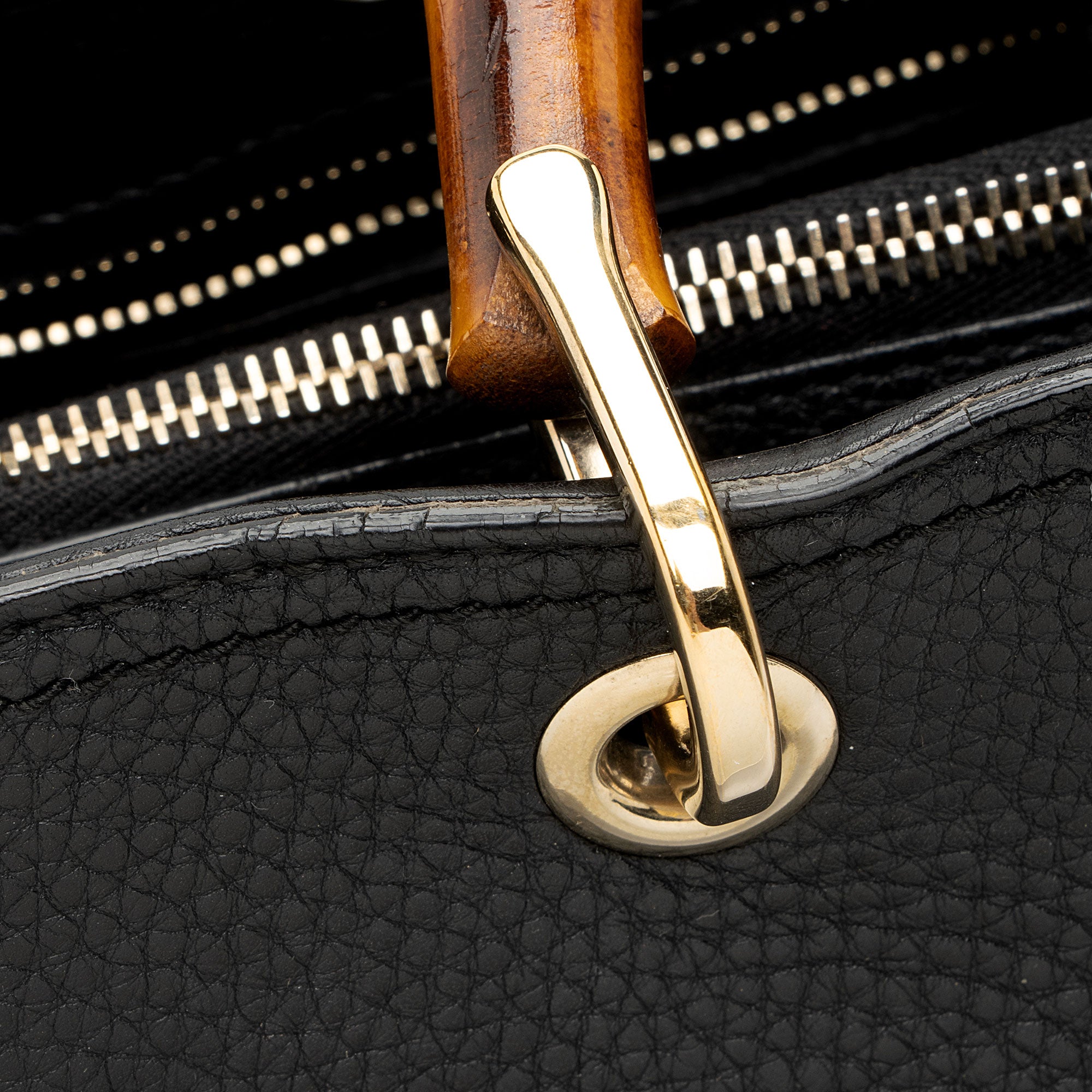Gucci Leather Bamboo Medium Shopper Tote
