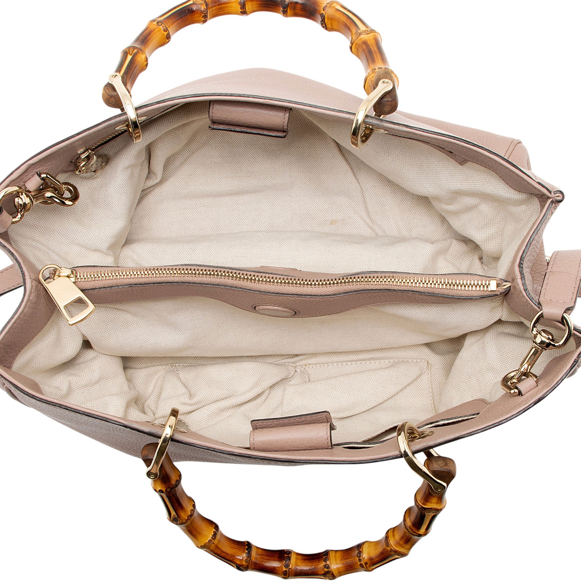 Gucci Leather Bamboo Medium Shopper Tote