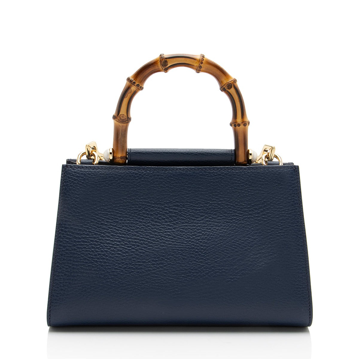 Gucci Leather Bamboo Nymphaea Small Top Handle
